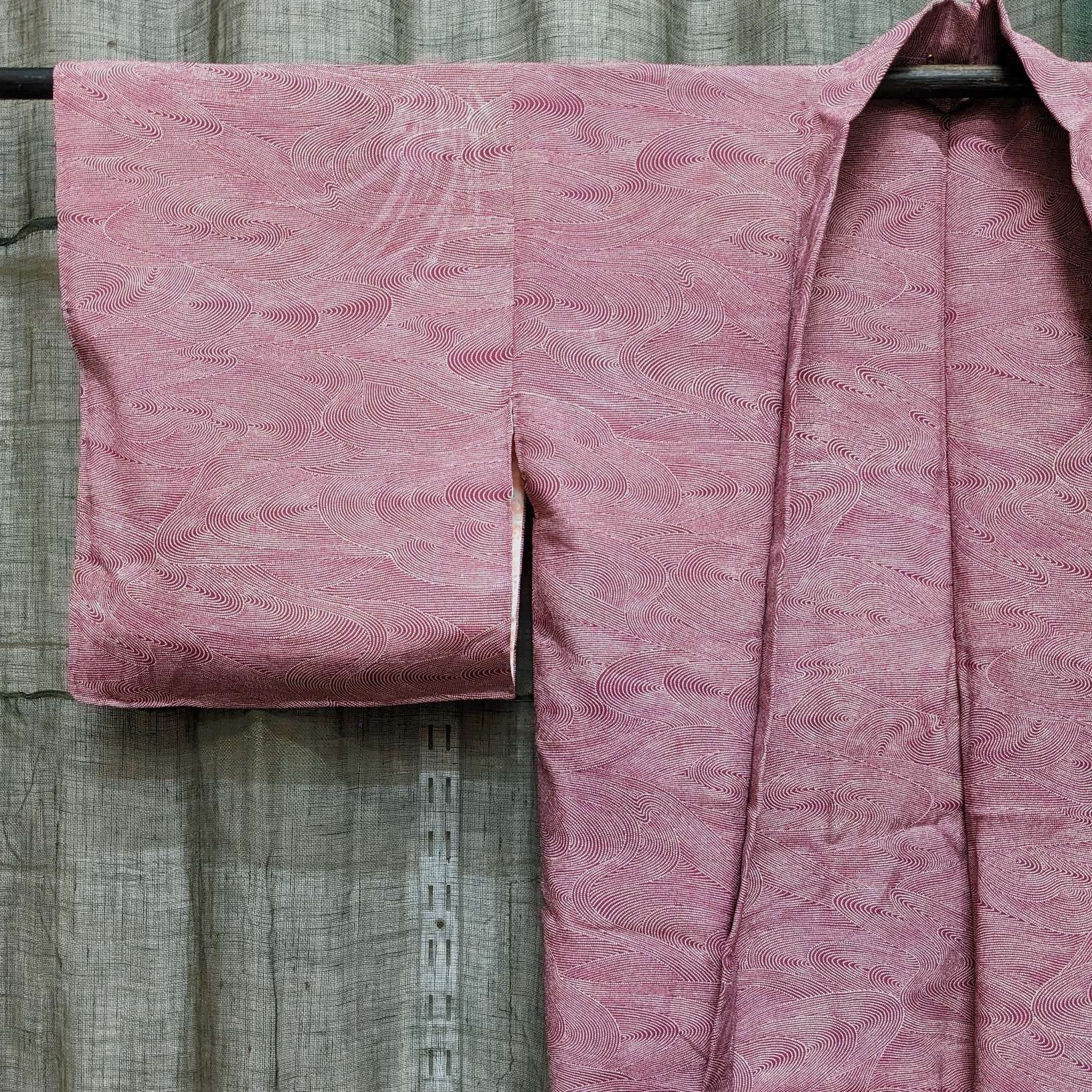 Japanese Haori-Kimono Jacket - Soft drape fabric with wave pattern
