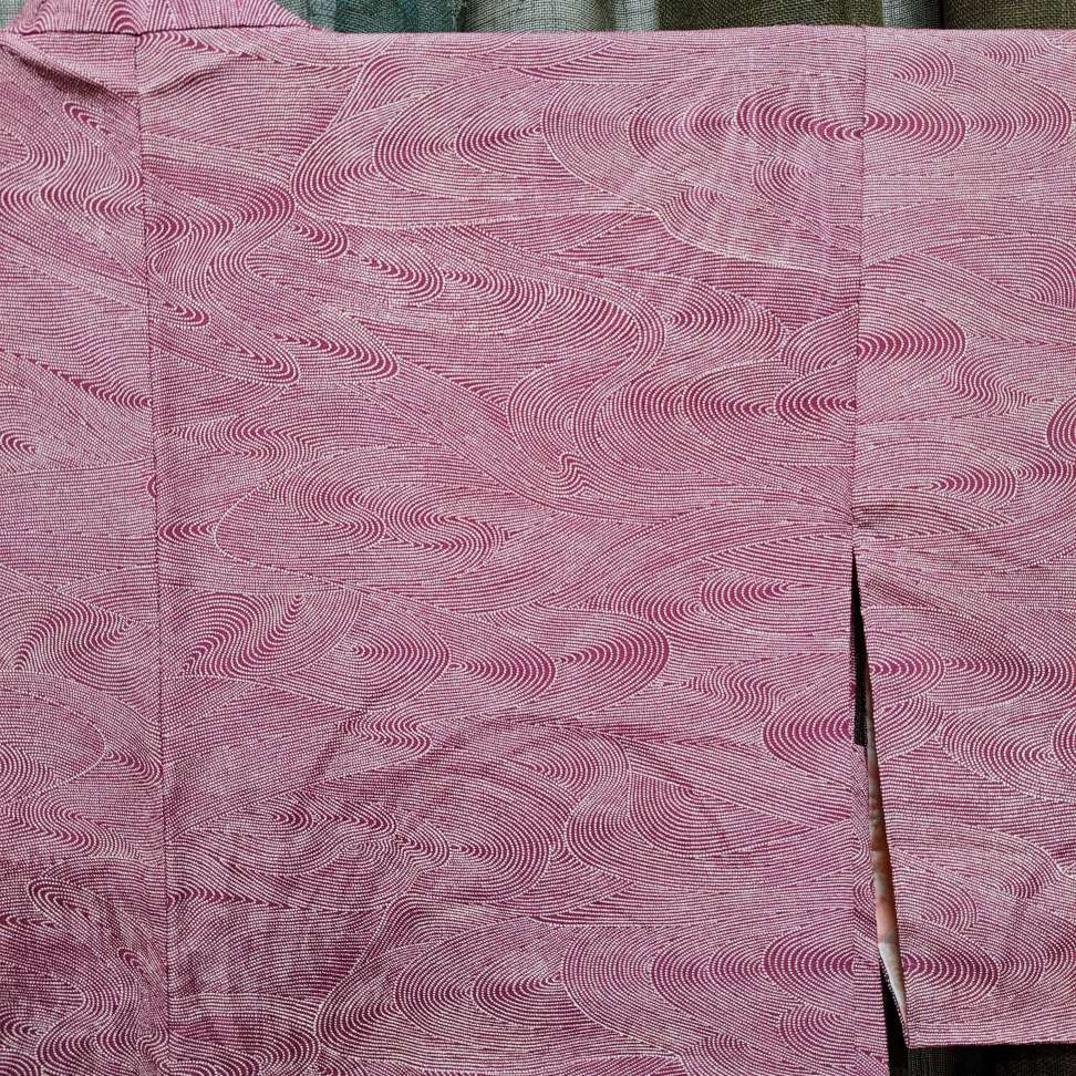 Japanese Haori-Kimono Jacket - Soft drape fabric with wave pattern