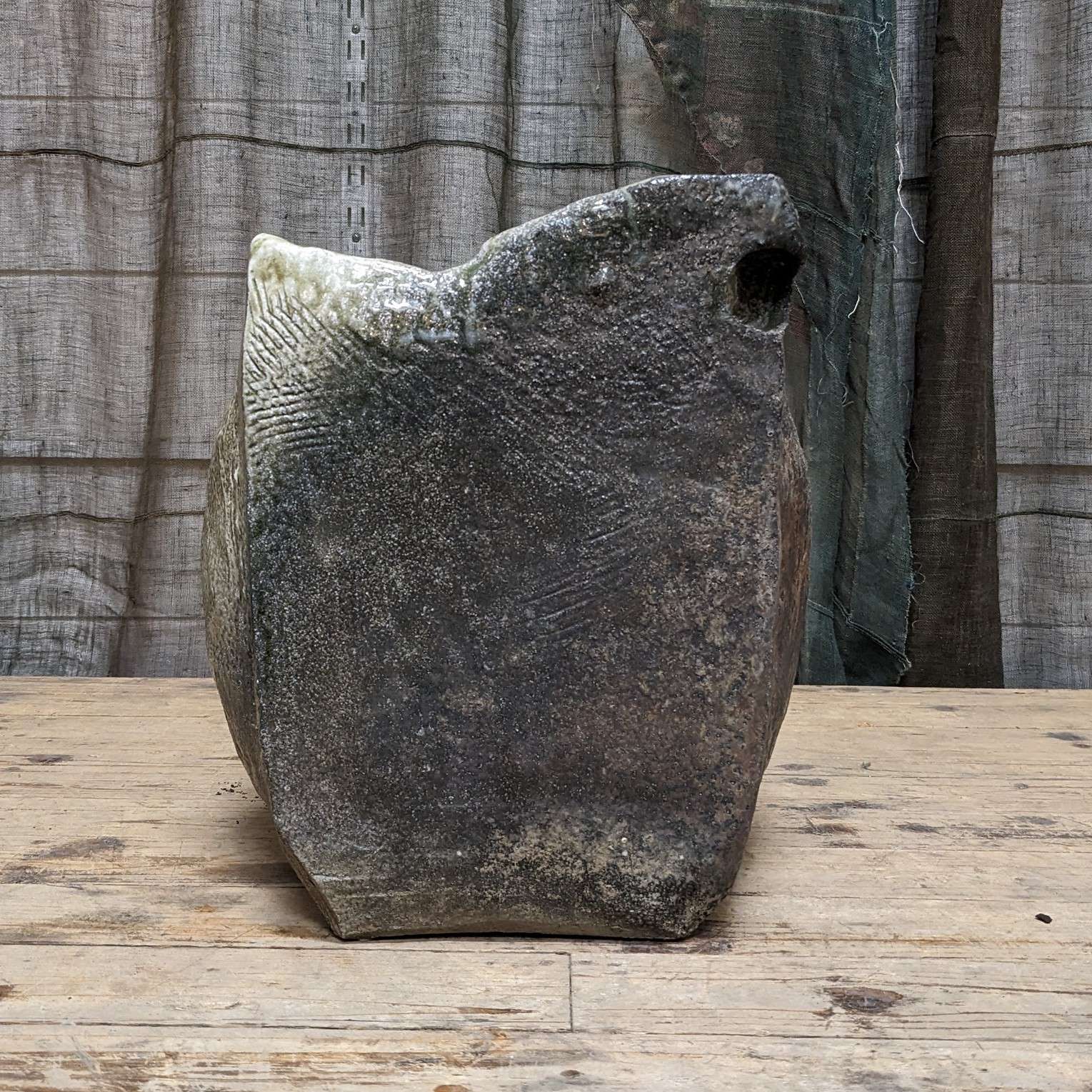 Vintage Japanese Shigaraki Ikebana Vase