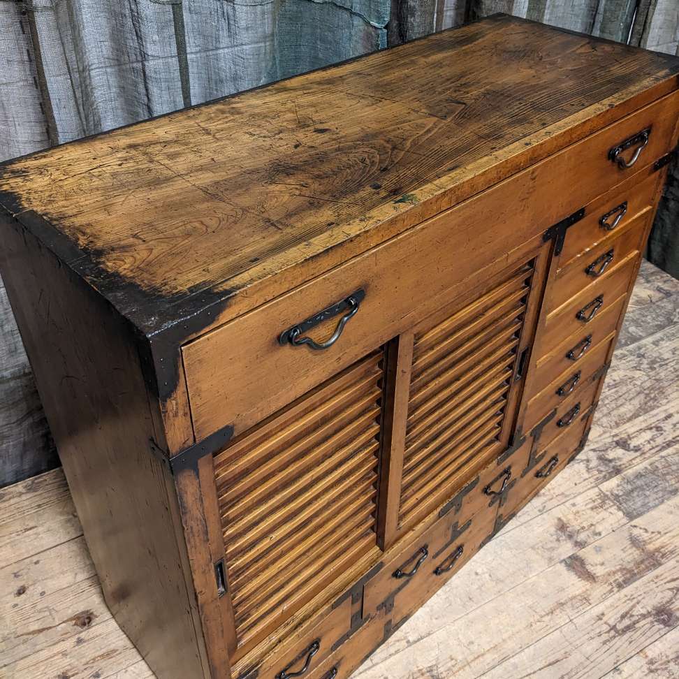 Japanese Choba Dansu, Merchant’s Chest – Cedar, Cypress & Copper | Meiji