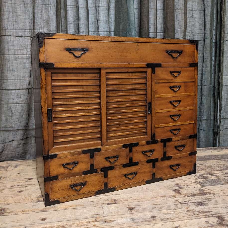 Japanese Choba Dansu, Merchant’s Chest – Cedar, Cypress & Copper | Meiji