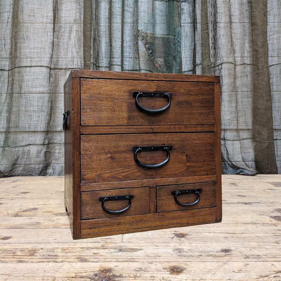 Japanese Small Document Chest - Elm | Meiji c.1900
