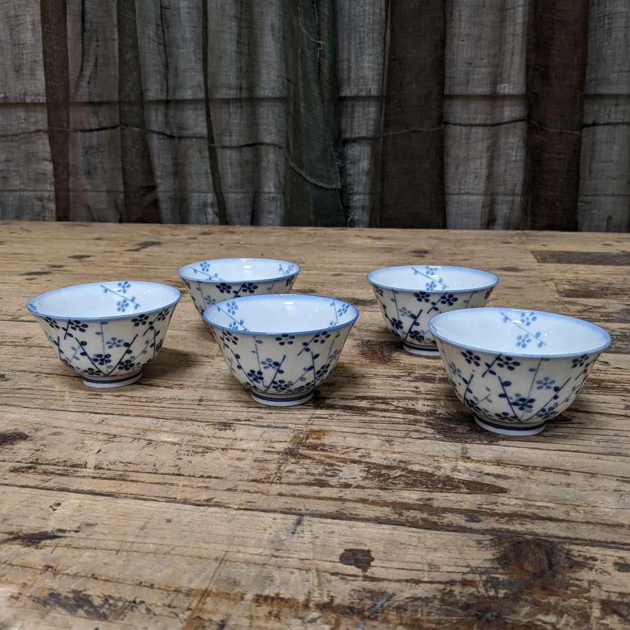 Set of Six Japanese Tea Cups