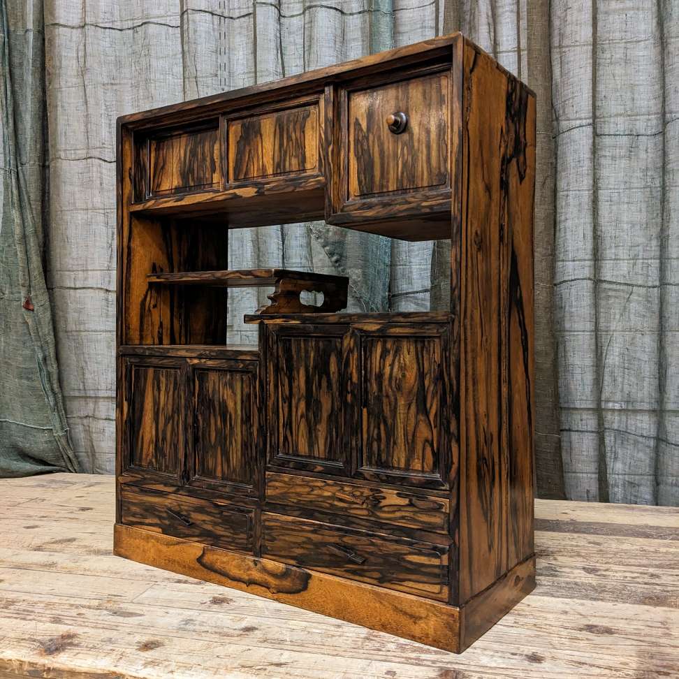 Cha Dana, Japanese Tea Cabinet - Persimmon | Showa, mid-century