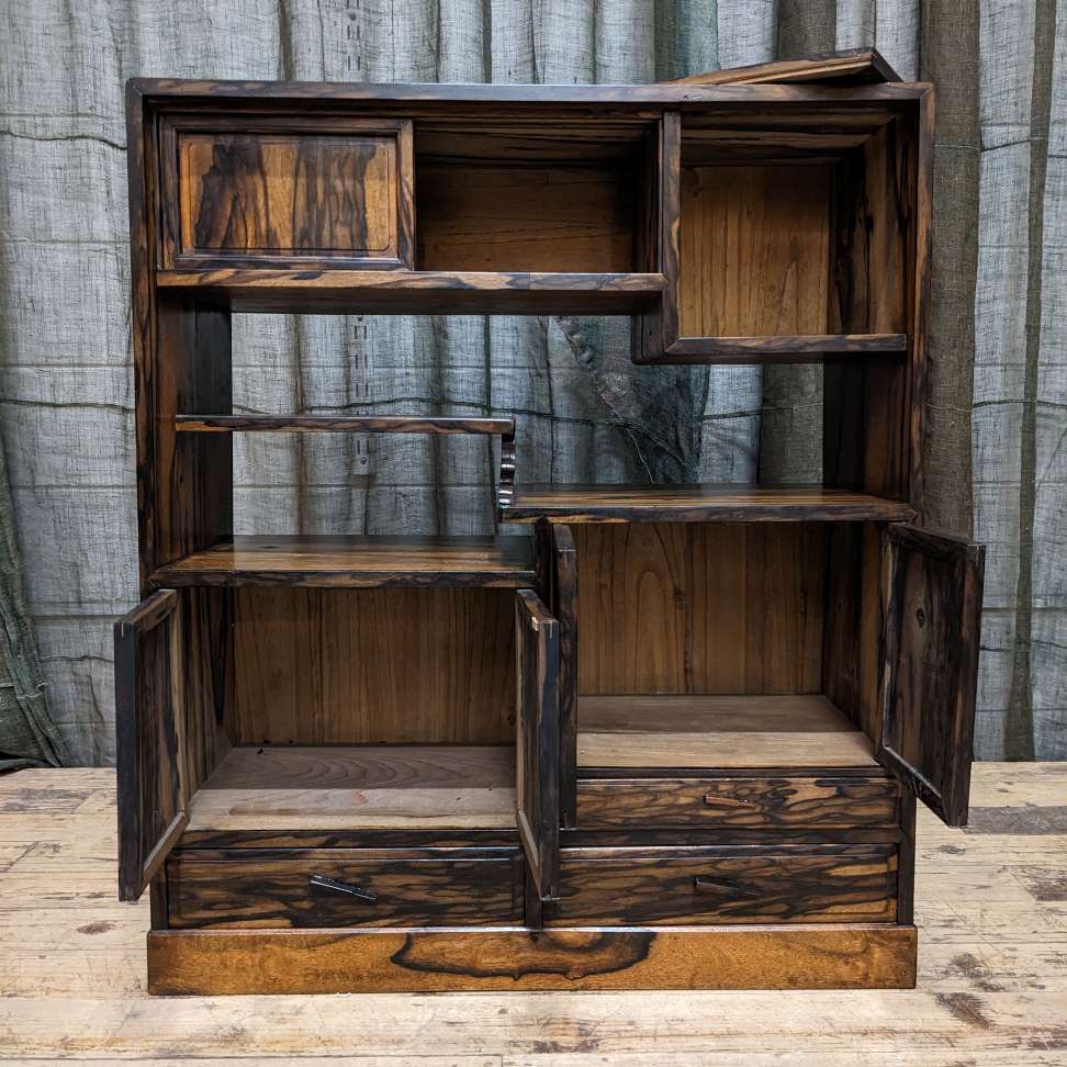 Cha Dana, Japanese Tea Cabinet - Persimmon | Showa, mid-century