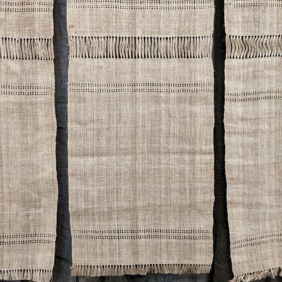 Vintage Hemp Japanese Noren, Panelled Curtain