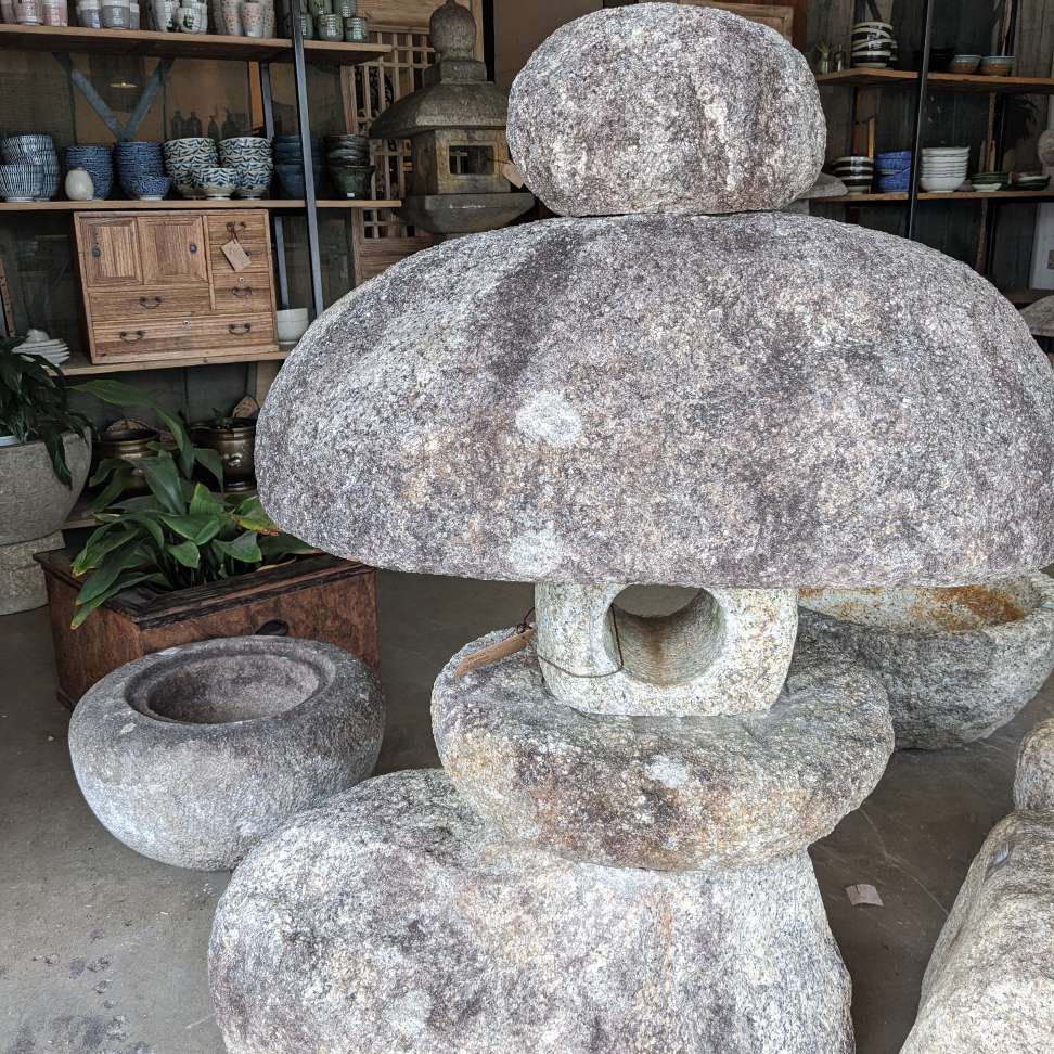 Japanese Natural Stone Garden Lantern, Yama Doro - Granite | Early 1900's