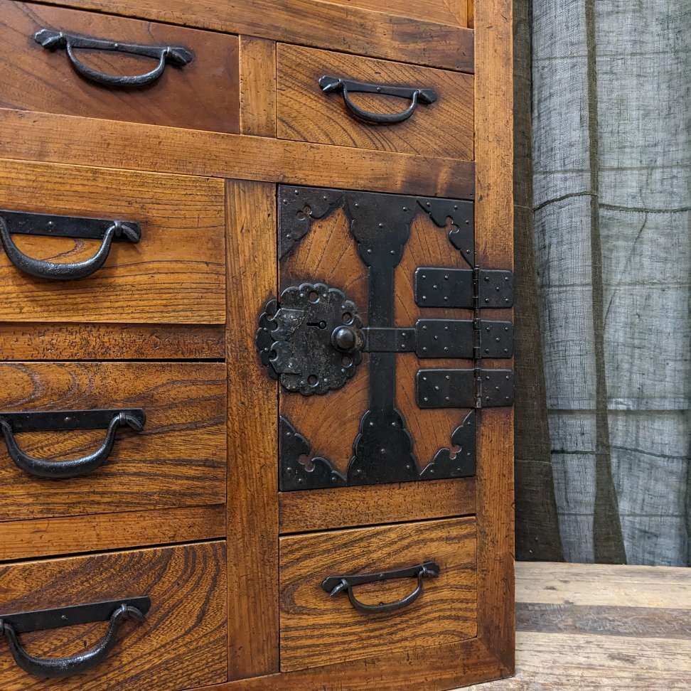 Japanese Merchant's Cabinet, Choba Dansu – Cedar, Cypress, Elm | Meij c.1880