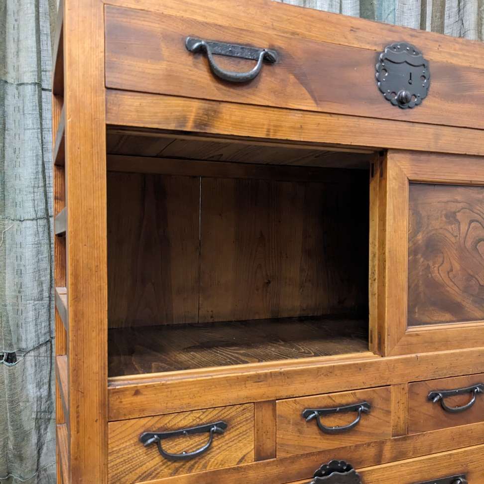 Japanese Merchant's Cabinet, Choba Dansu – Cedar, Cypress, Elm | Meij c.1880