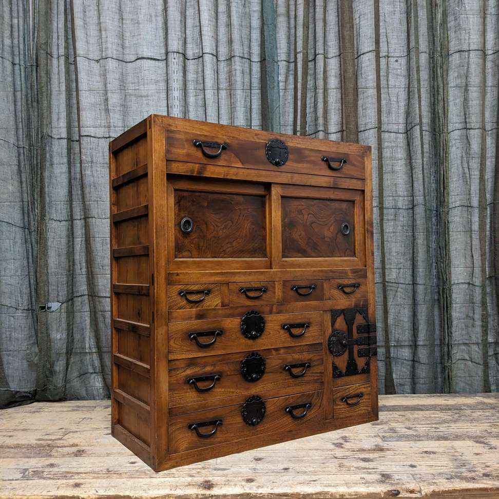 Japanese Merchant's Cabinet, Choba Dansu – Cedar, Cypress, Elm | Meij c.1880