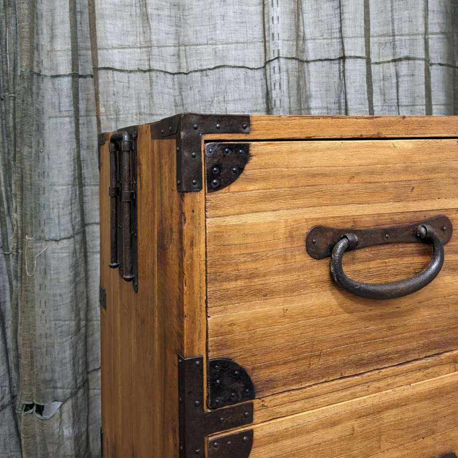 Japanese Kimono Storage Chest-on-Chest, Isho Dansu - Paulownia | Meiji c.1890