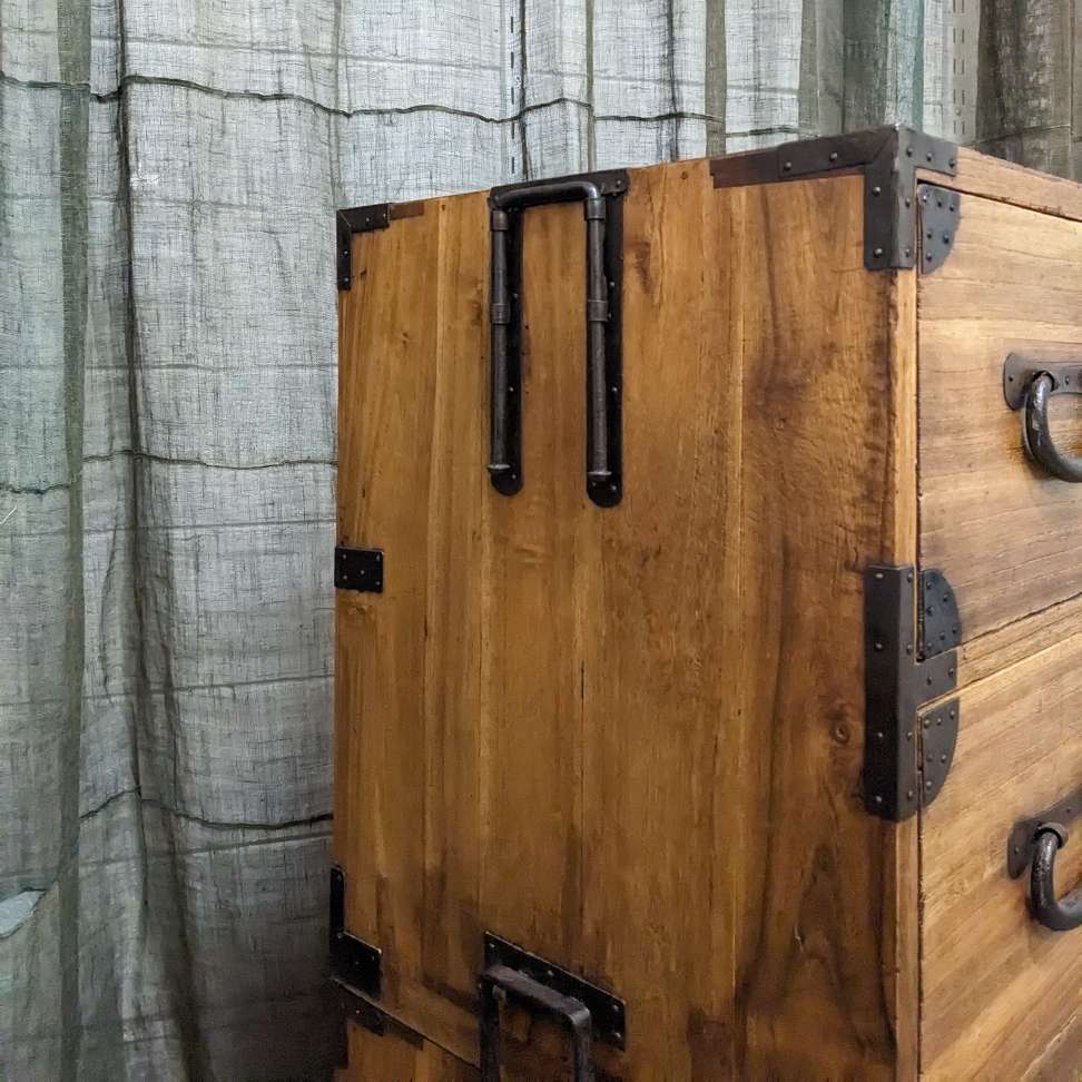 Japanese Kimono Storage Chest-on-Chest, Isho Dansu - Paulownia | Meiji c.1890