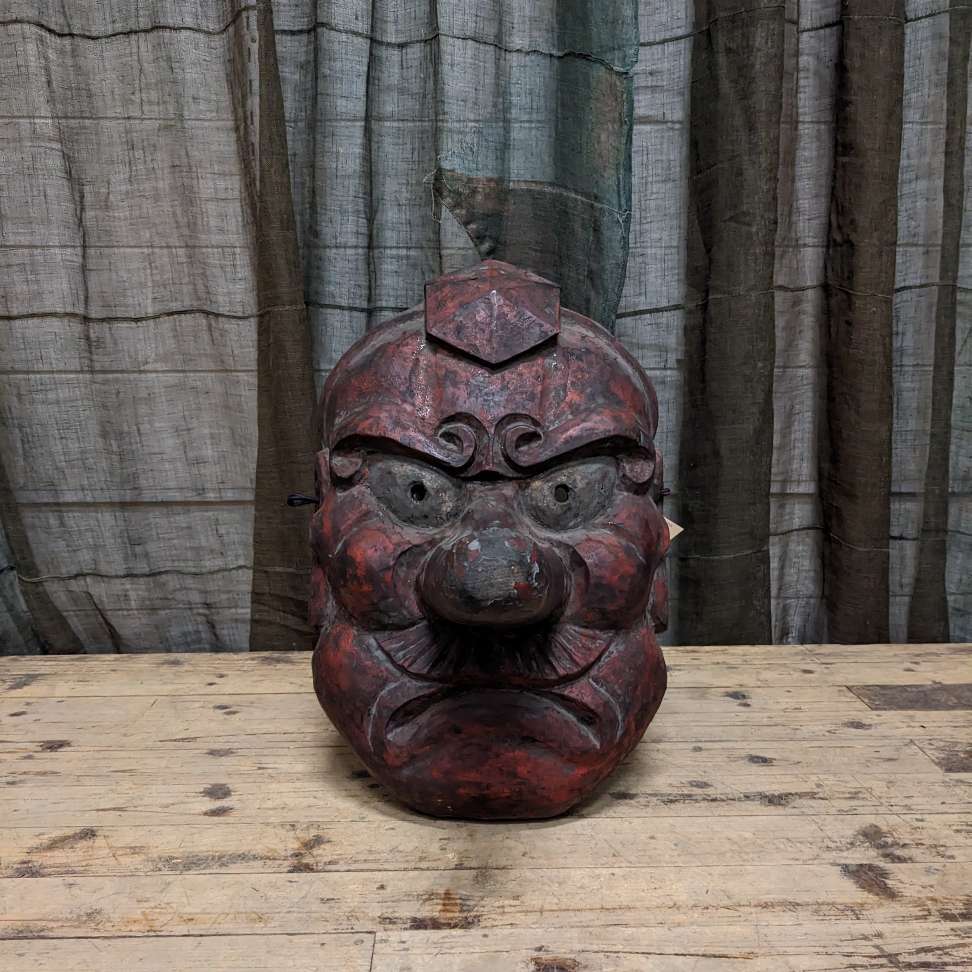 Large Antique Hand Carved Tengu Mask