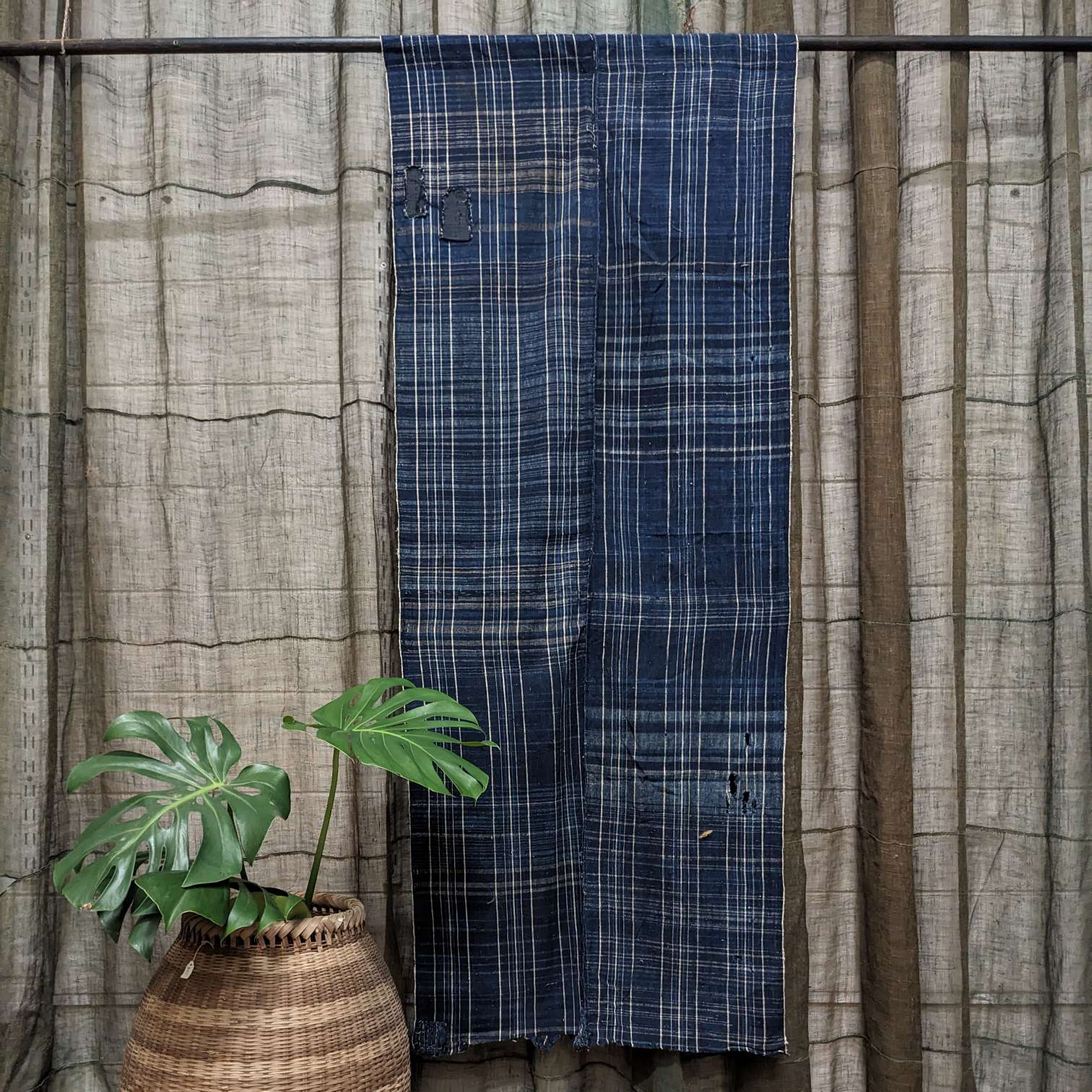 Japanese Indigo Check Cotton