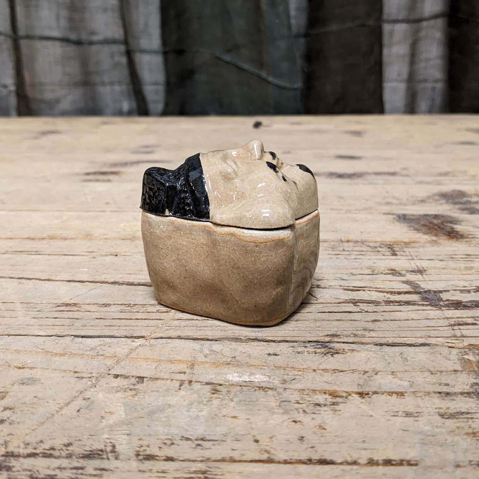 Vintage Japanese Oribe Kogo, Incense Container
