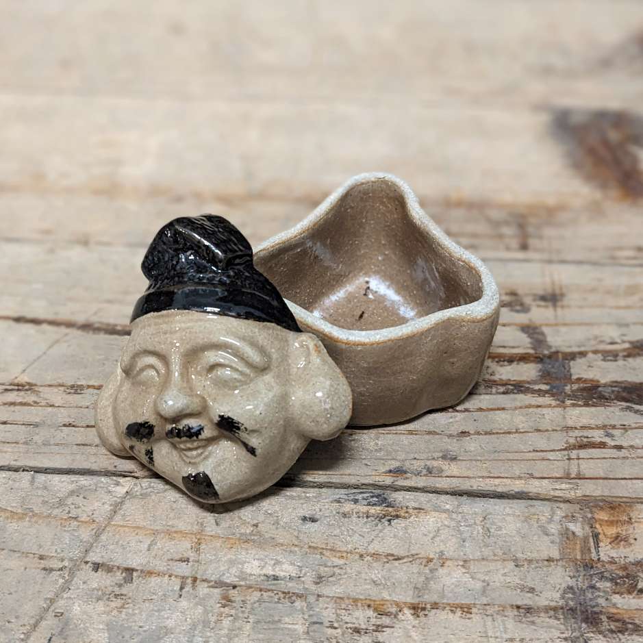 Vintage Japanese Oribe Kogo, Incense Container