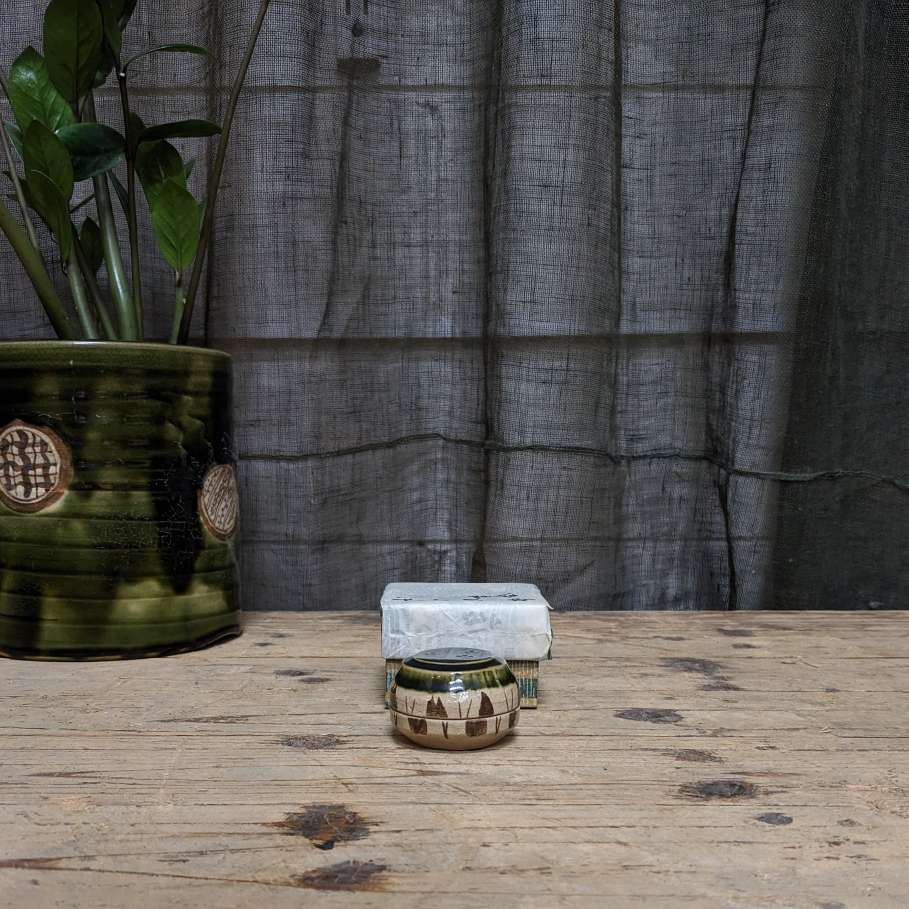 Vintage Japanese Oribe Kogo, Incense Container