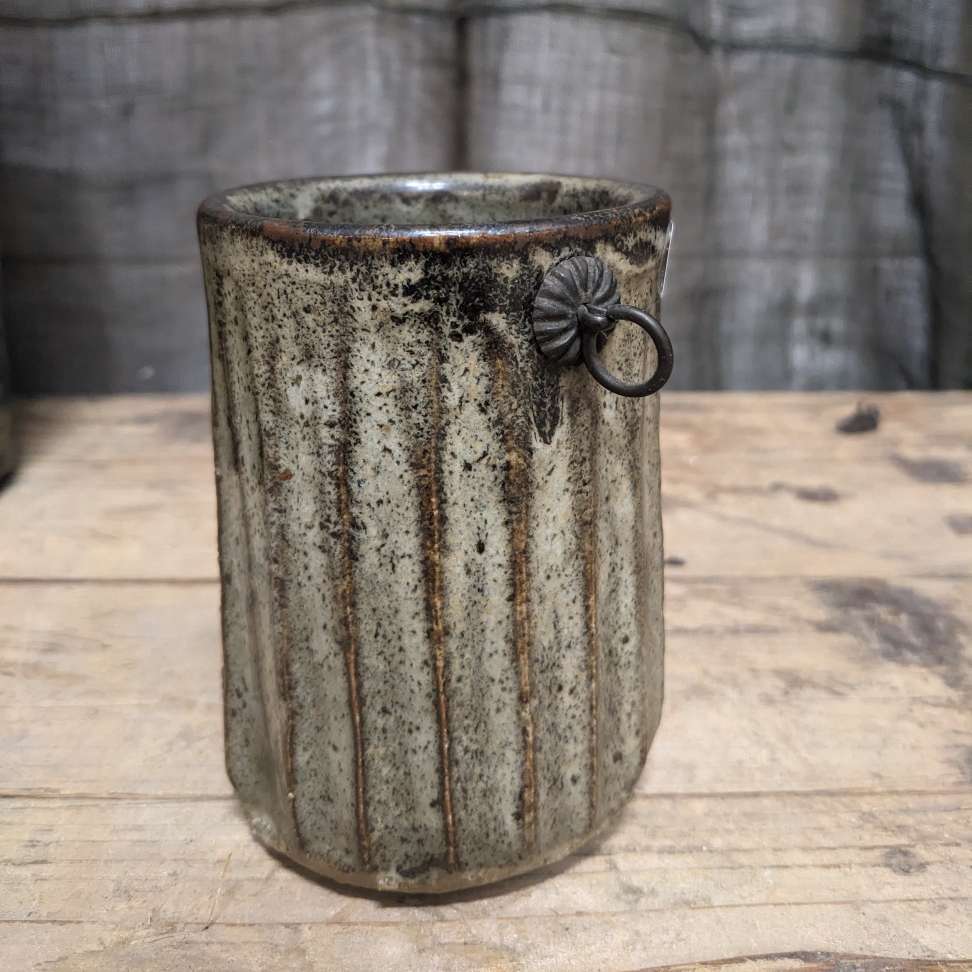 Vintage Japanese Pottery Wall Hanging Vase