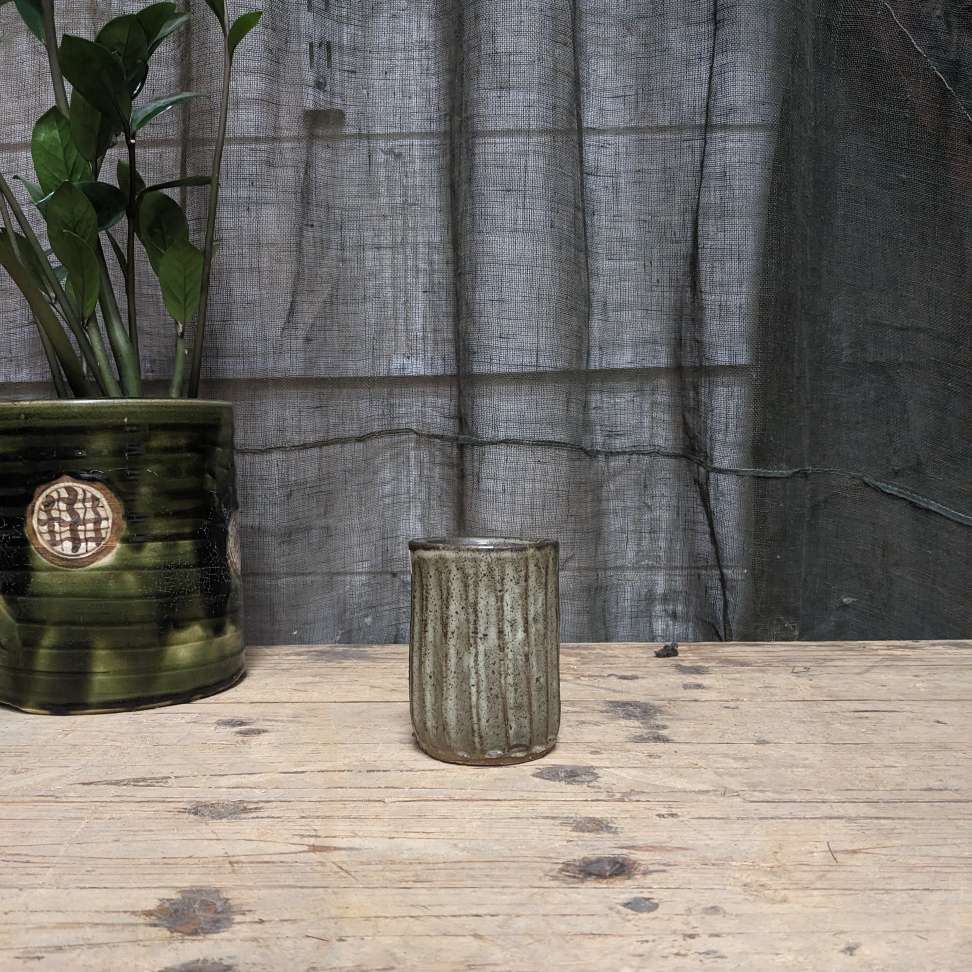 Vintage Japanese Pottery Wall Hanging Vase