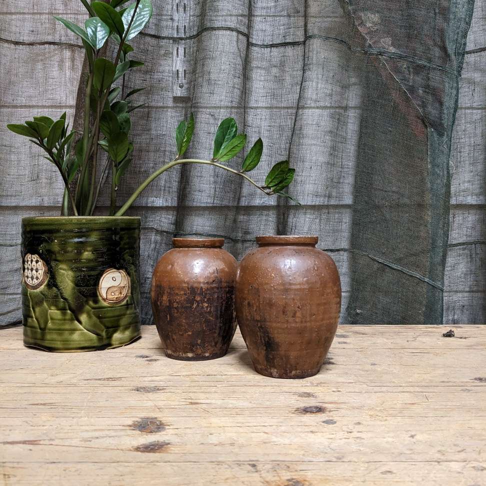 Small Antique Japanese Tea Jars