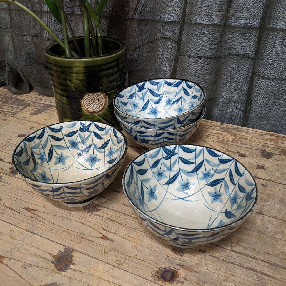 Contemporary Japanese Bowl - Blue & White