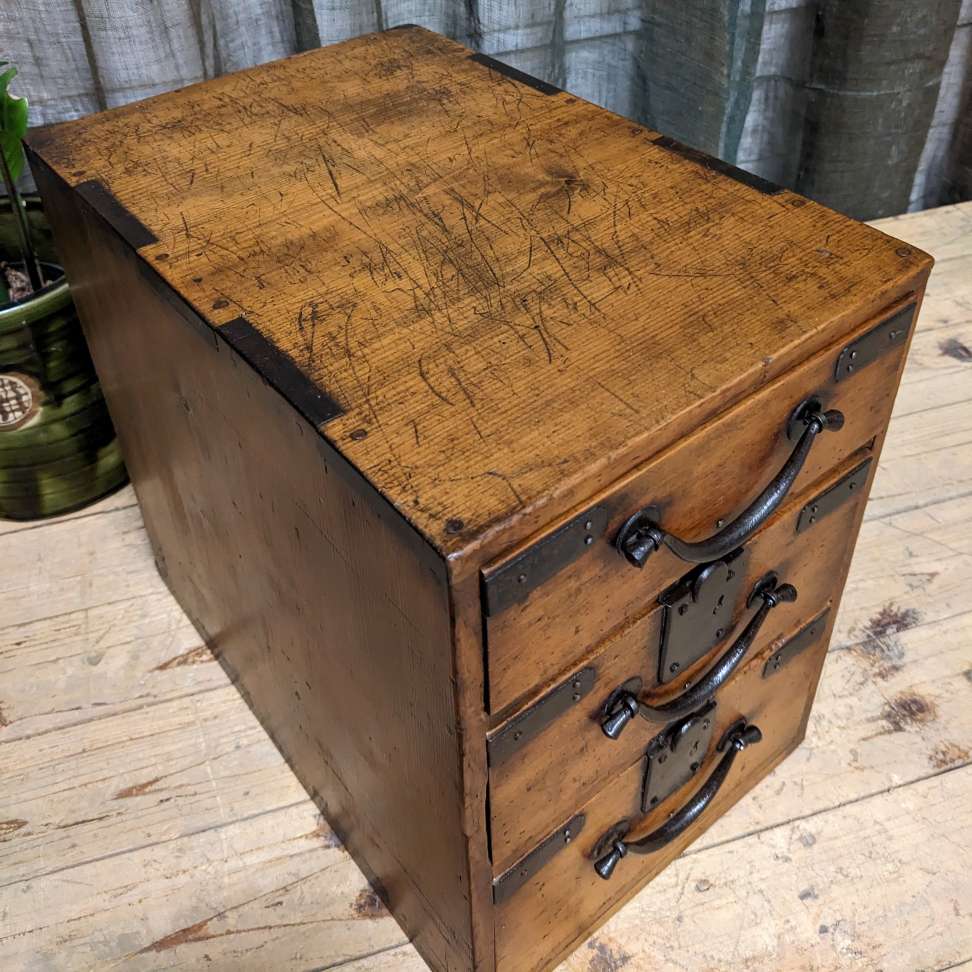 Antique Japanese Document Drawers - Cypress | c.1880