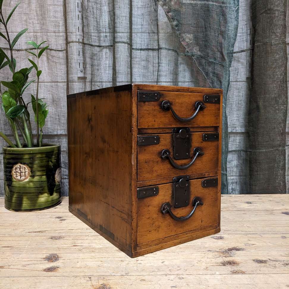 Antique Japanese Document Drawers - Cypress | c.1880