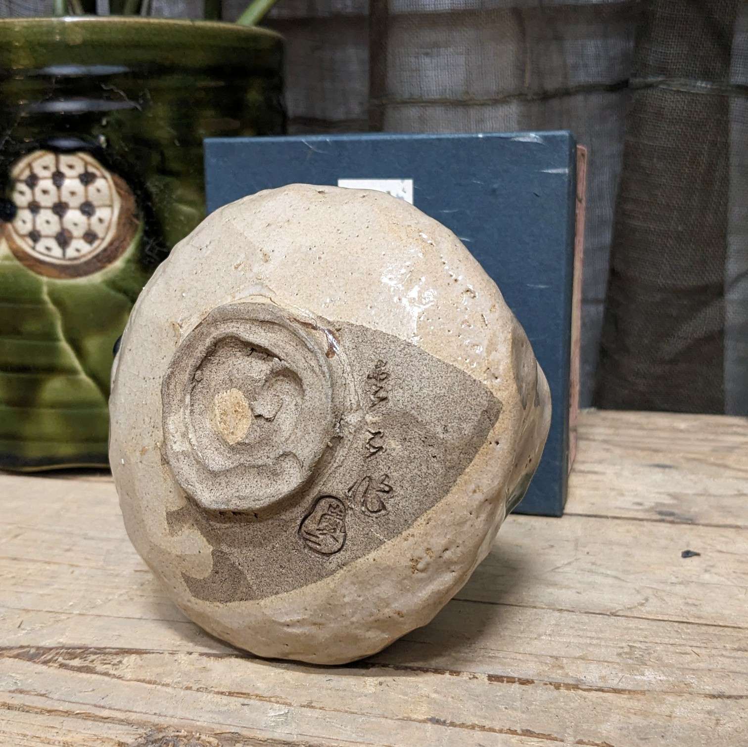 Japanese Chawan, Tea Bowl - Oribe Ware