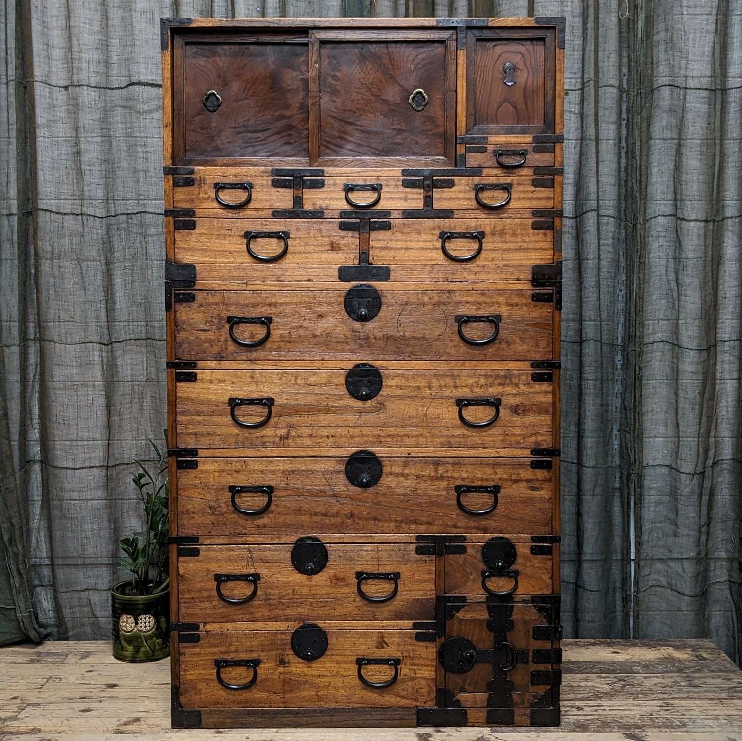 Japanese Kimono Chest of Drawers - Cypress & Paulownia & Elm | Meiji