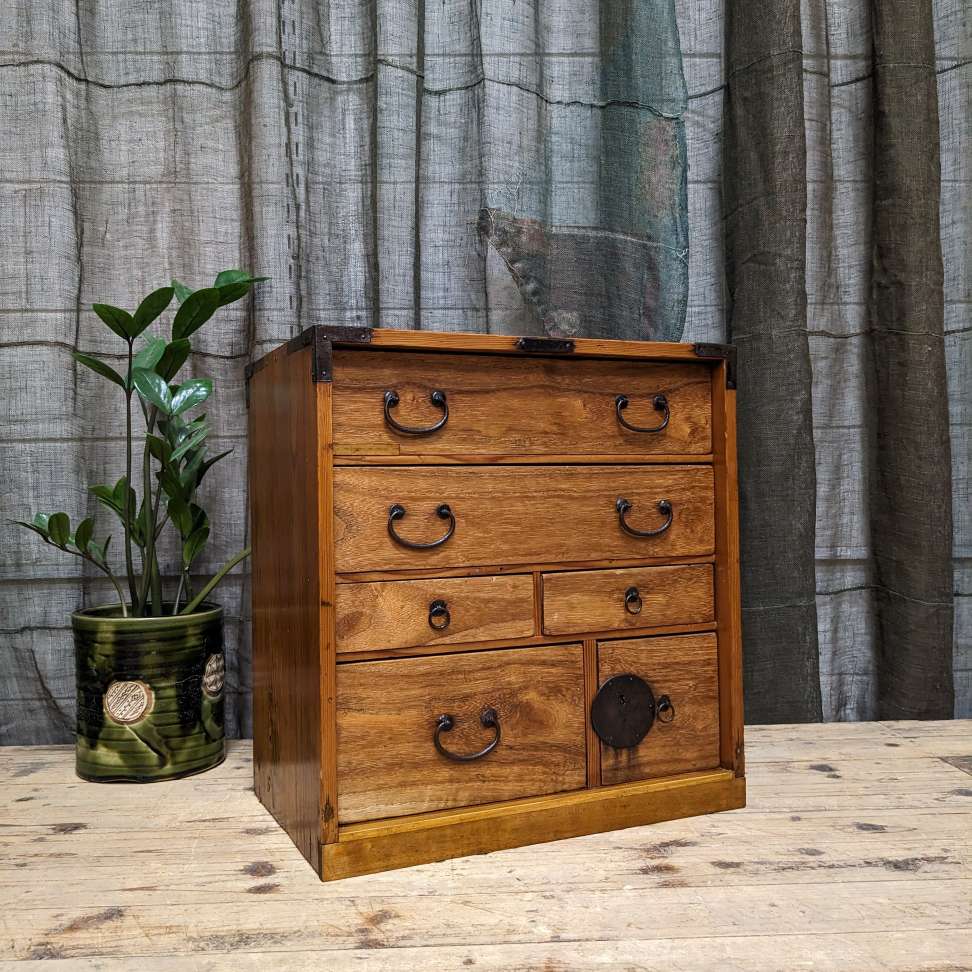 Ko Dansu, Japanese Side Cabinet - Cypress & Paulownia | c.1900