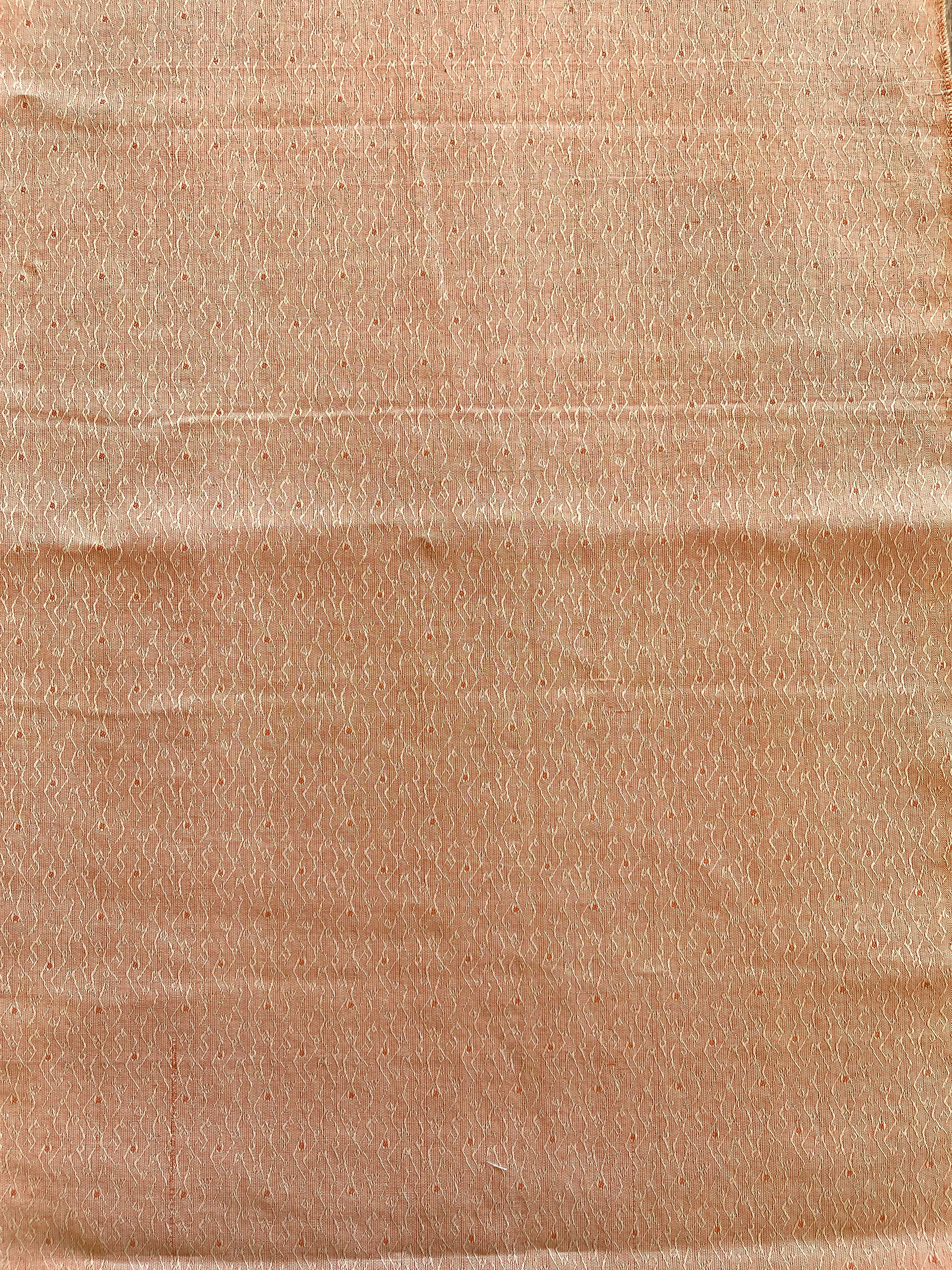 Japanese Silk Fabric, Salmon pink with Abstract Patterns