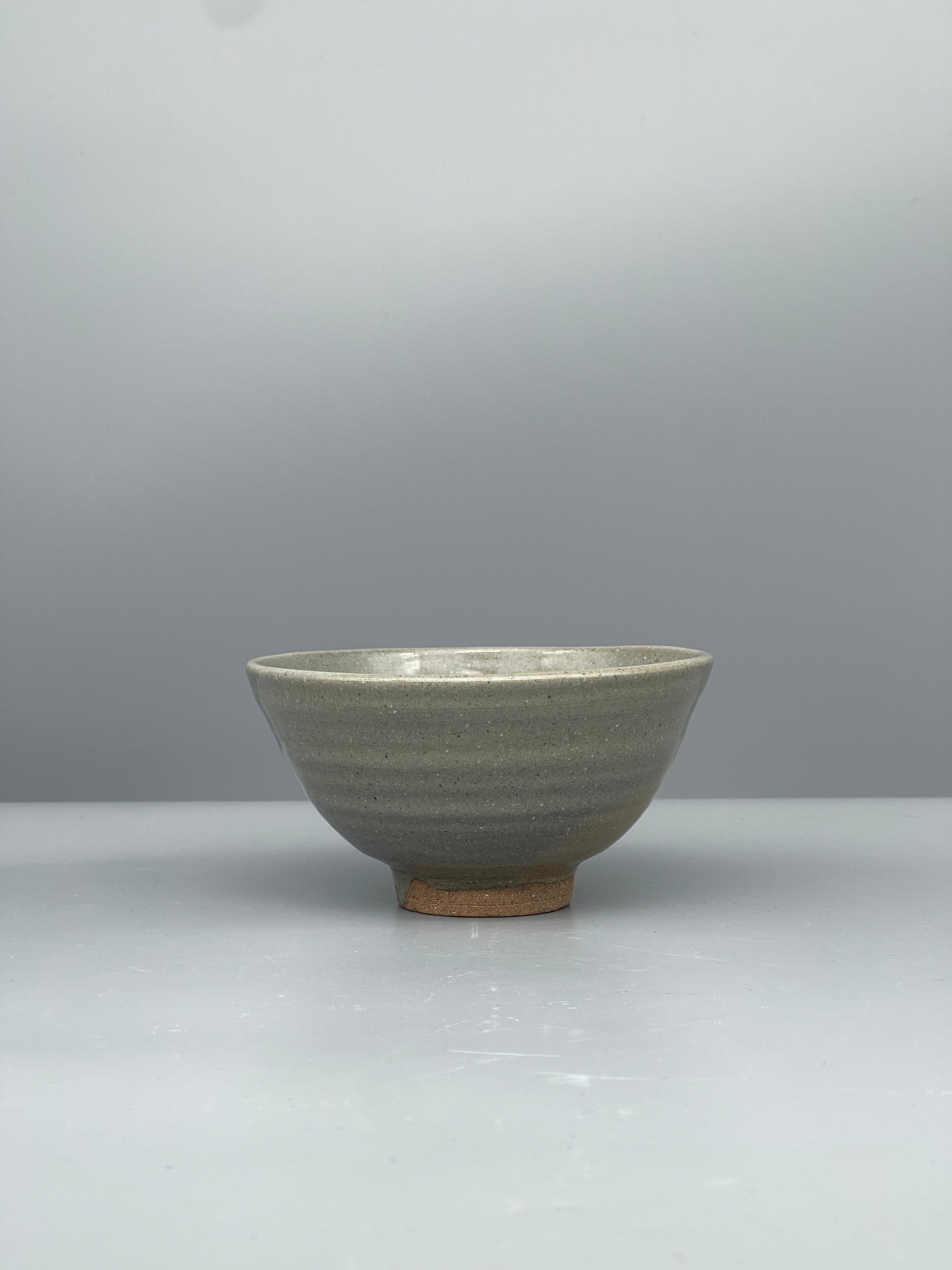 Vintage Japanese Chawan Tea Bowl - Stoneware, Pale Grey Glaze