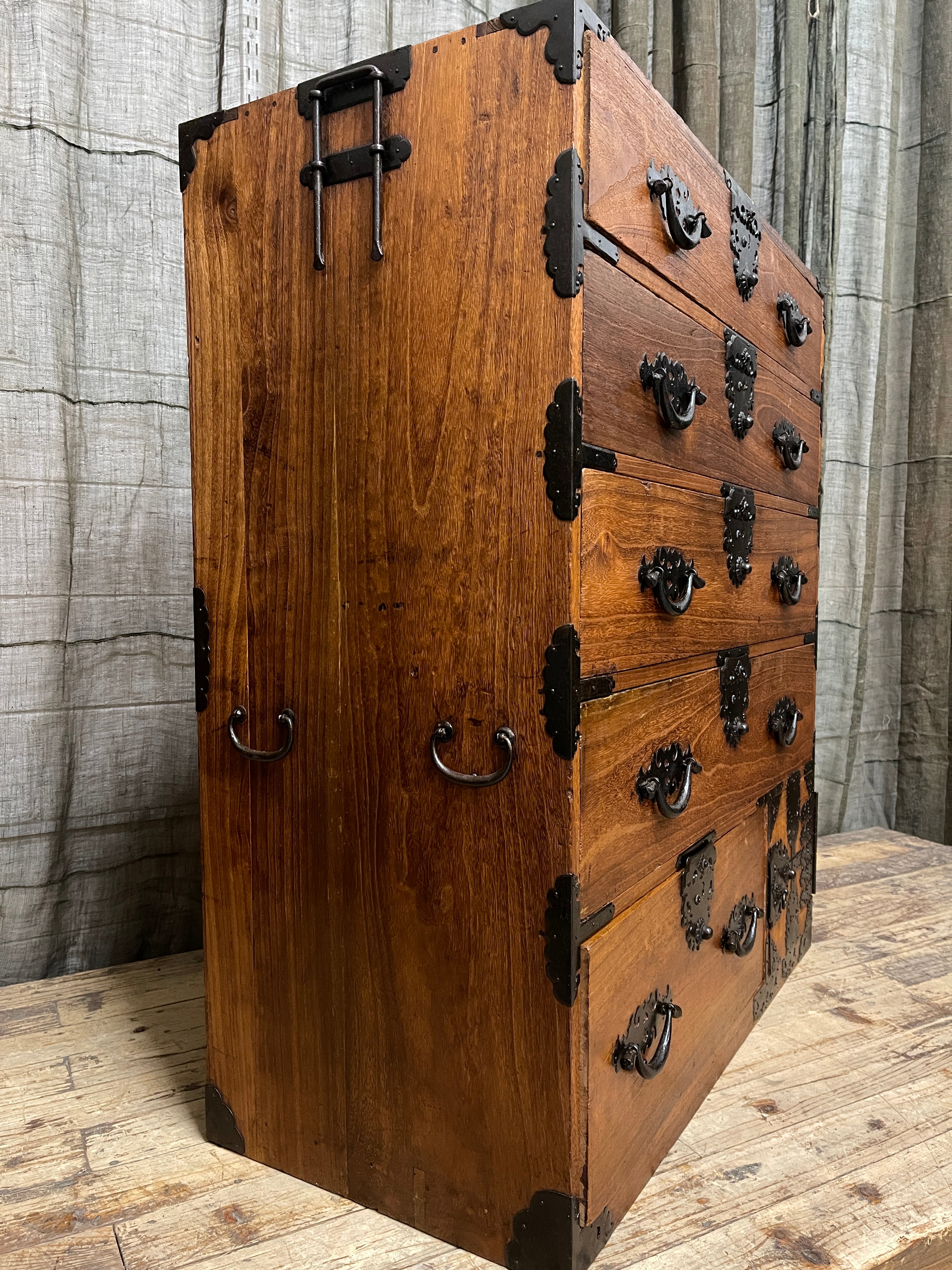 Japanese Kimono Chest of Drawers - Cypress, Paulownia | Meiji, c.1890