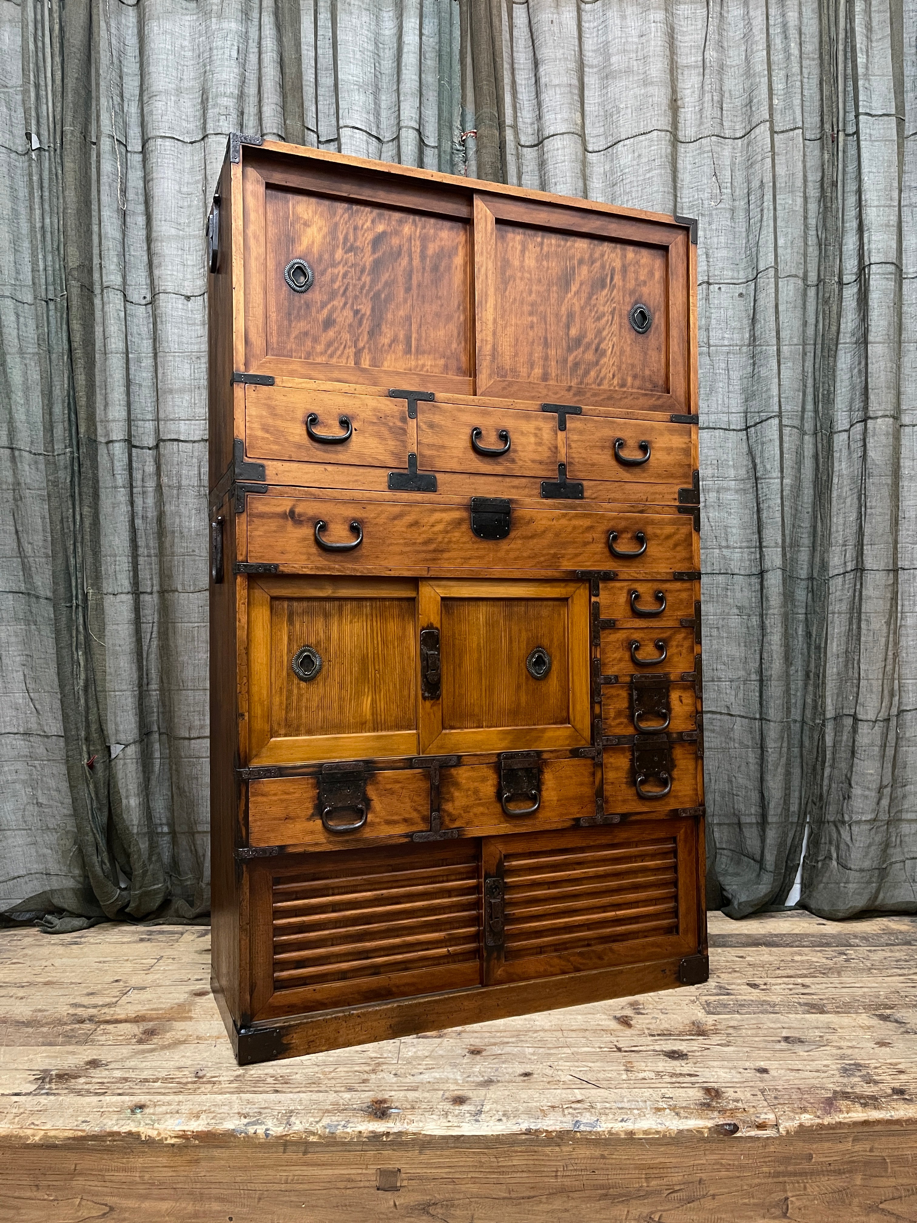 Japanese Choba Dansu, Merchant’s Chest From Osaka – Cedar & Cypress | Meiji