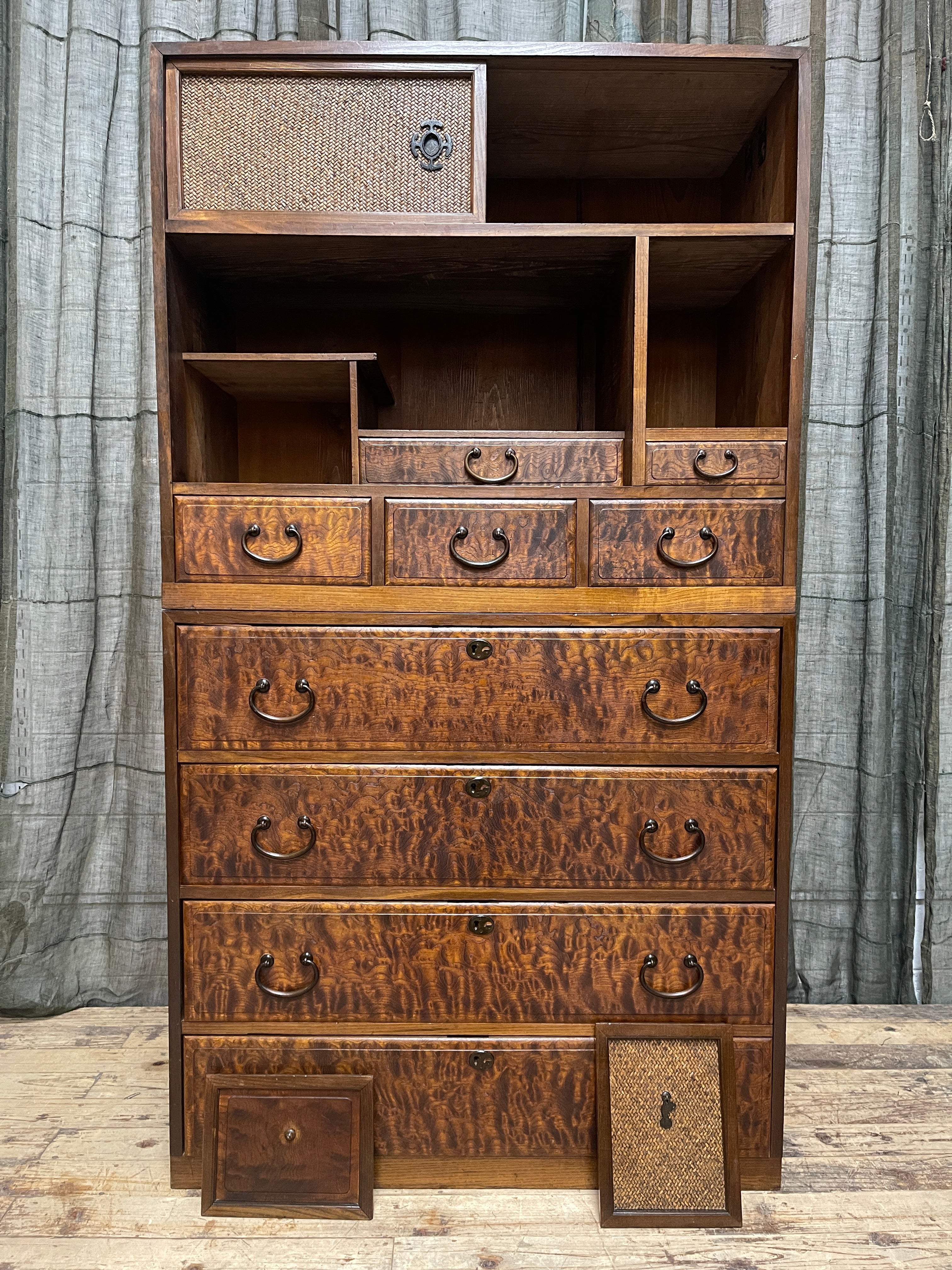 Cha Dansu, Japanese Tea Cabinet - Elm & Cypress | Meiji