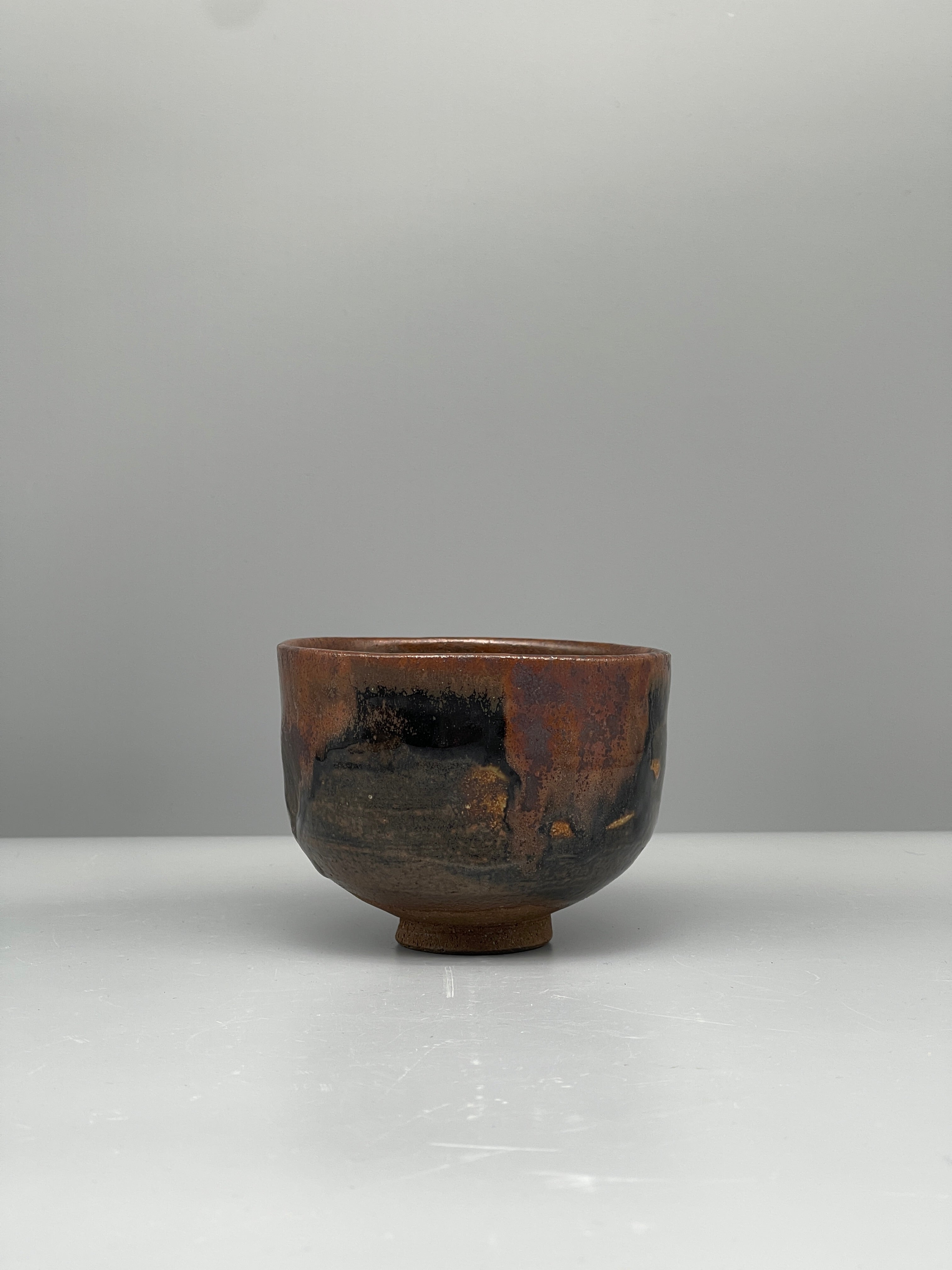 Vintage Japanese Chawan Tea Bowl - Stoneware, Tenmoku Glaze