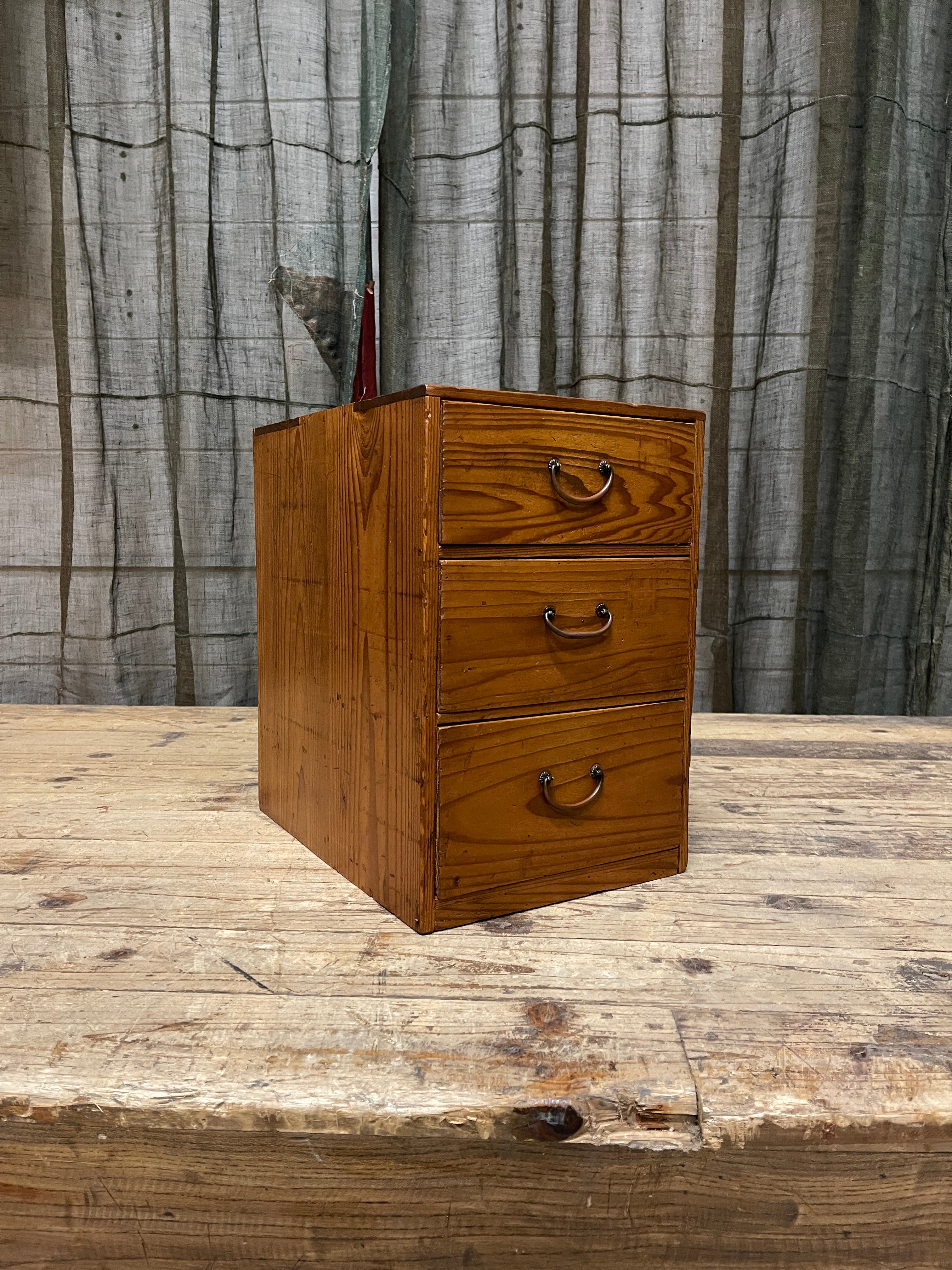 Japanese 3 Drawer Document Box - Cypress | Meiji