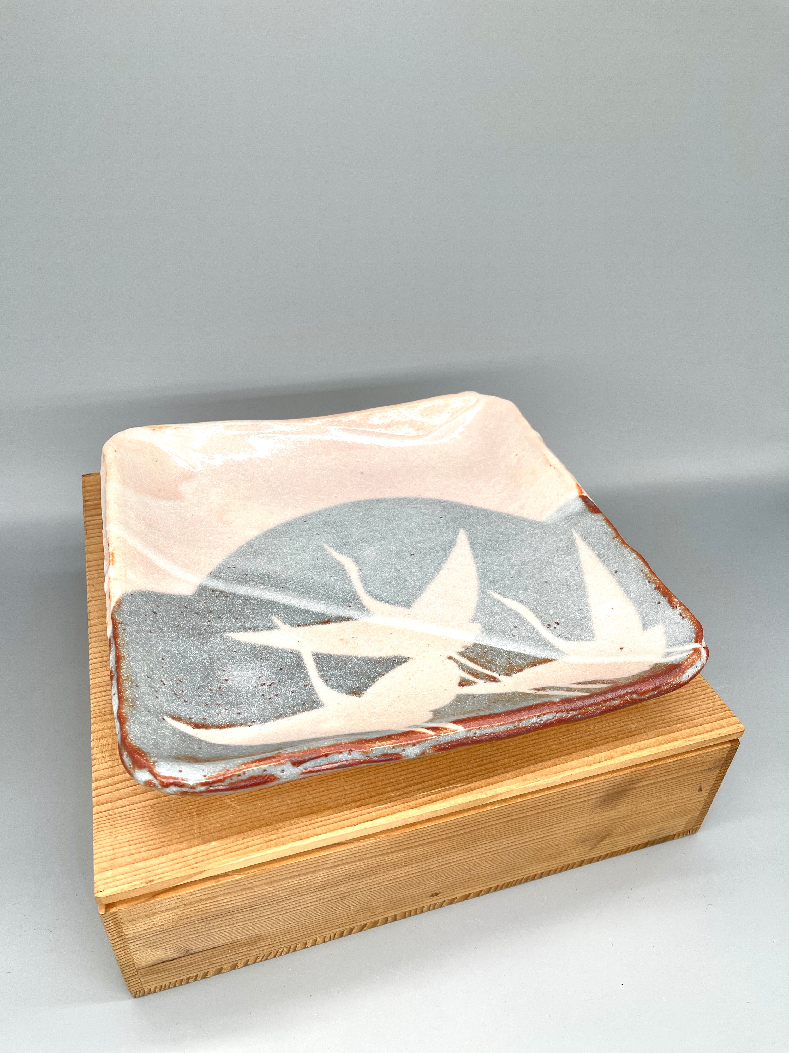 Vintage Japanese Square Plate, Mino Ware