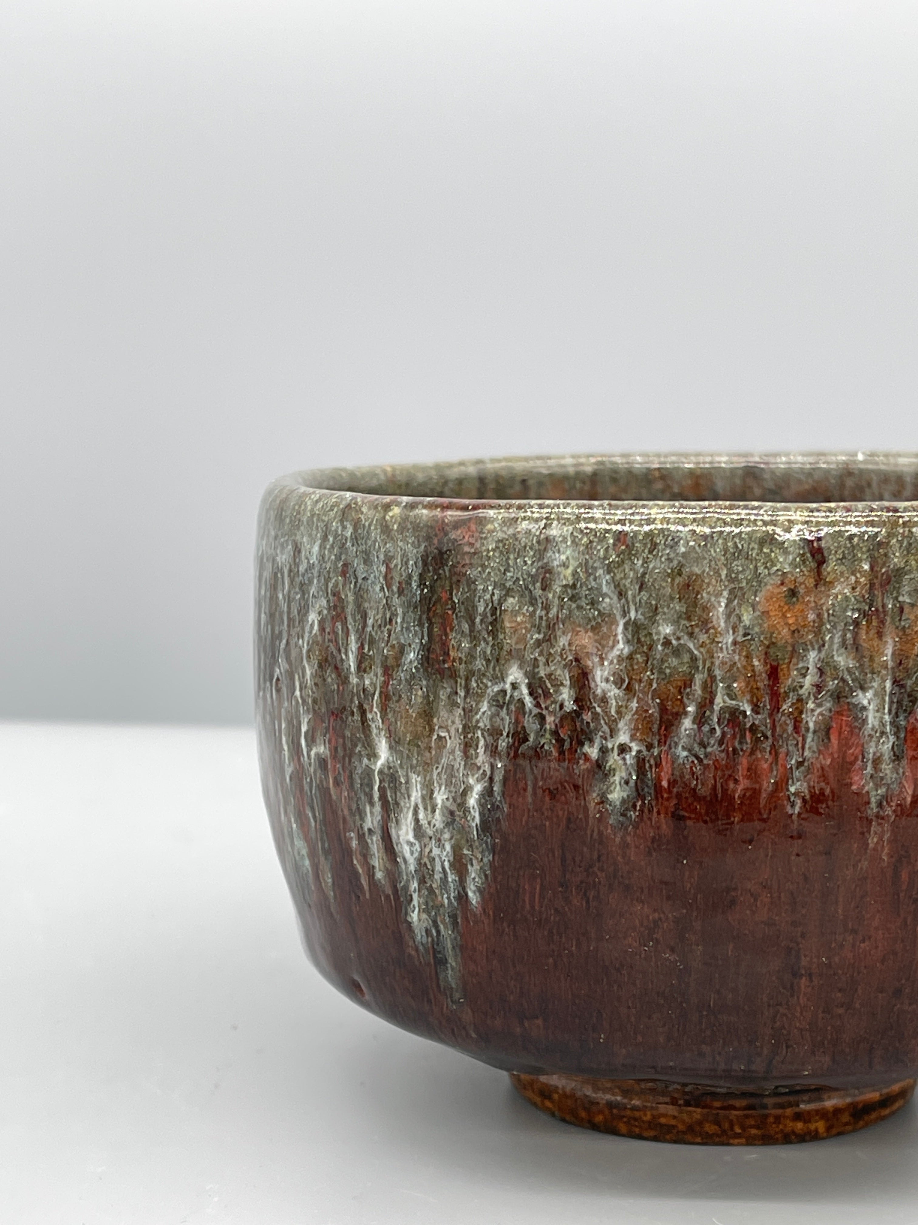 Vintage Japanese Chawan, Tea Bowl - Blue, Dark Glaze