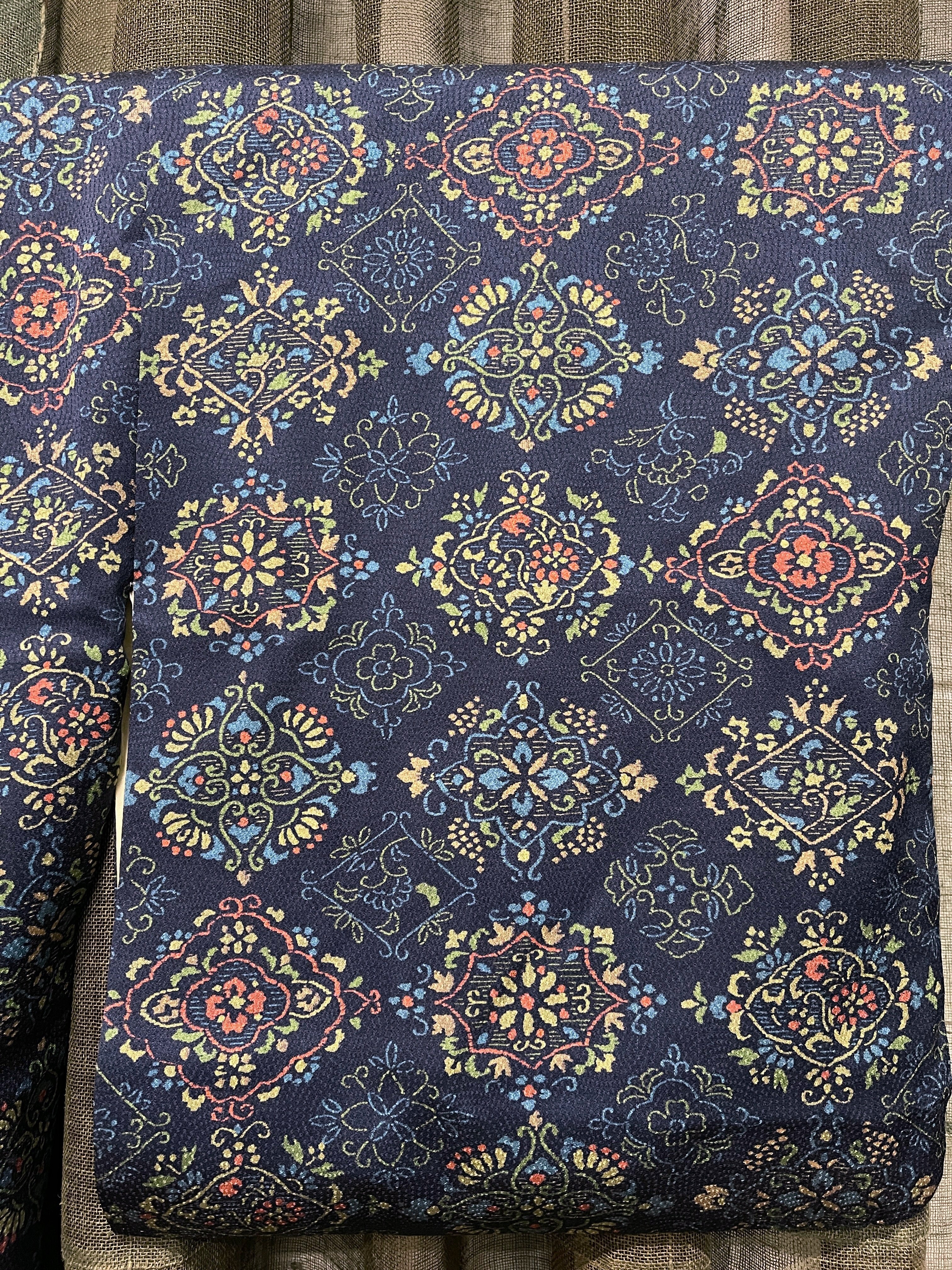 Vintage Japanese Silk Kimono | Navy