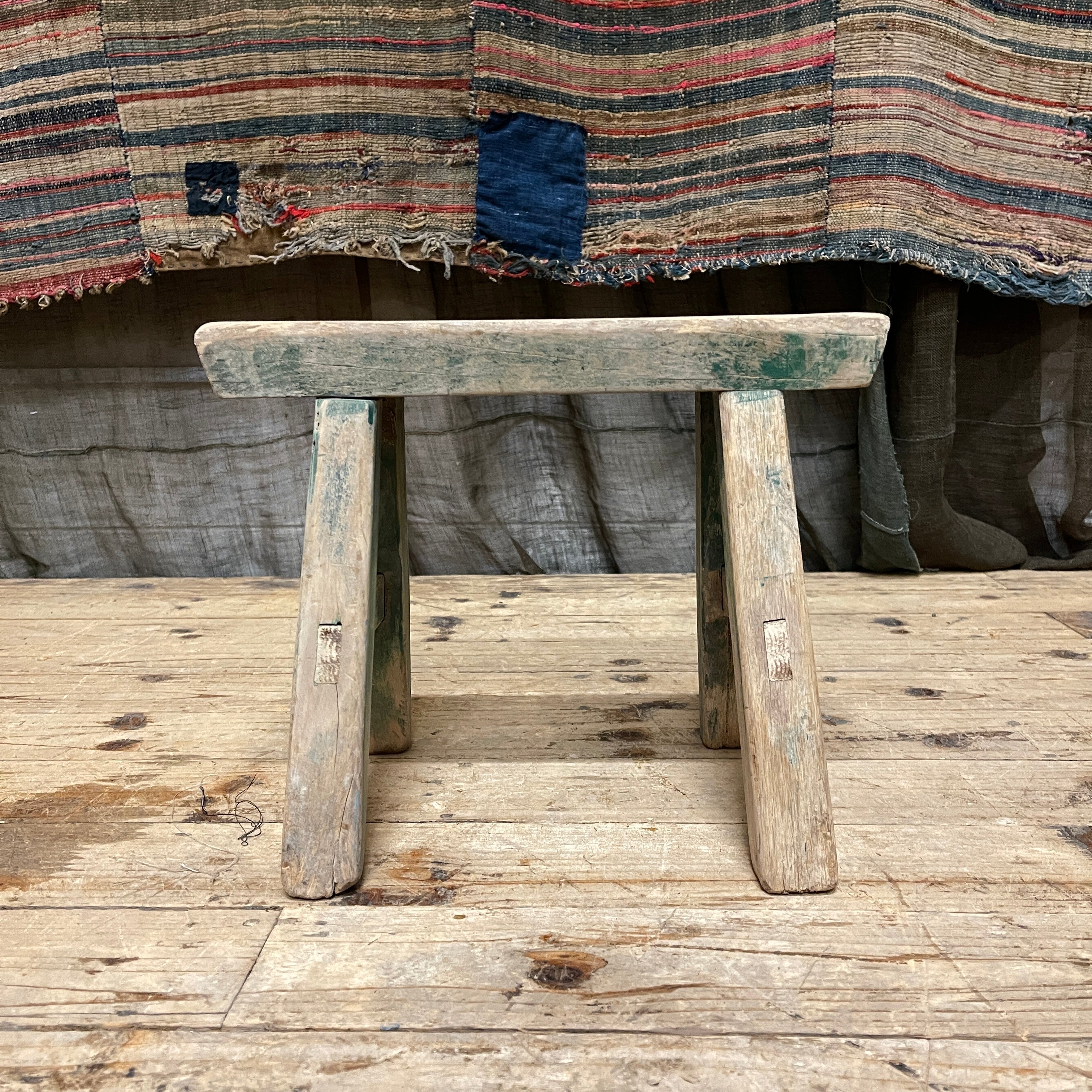 Chinese Provincial Elm Mini Stool