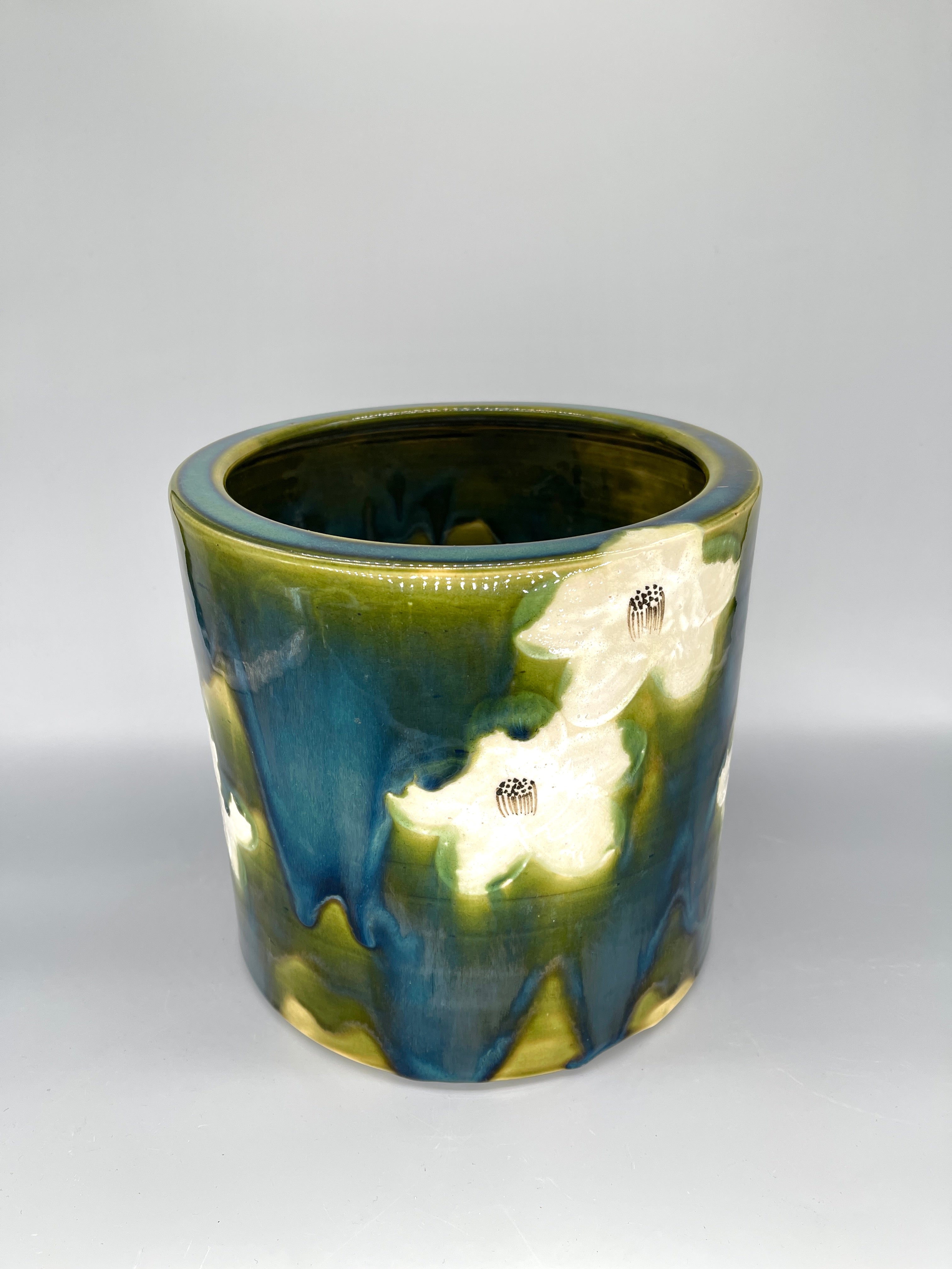 Japanes Oribe Porcelain Hibachi | c.1960