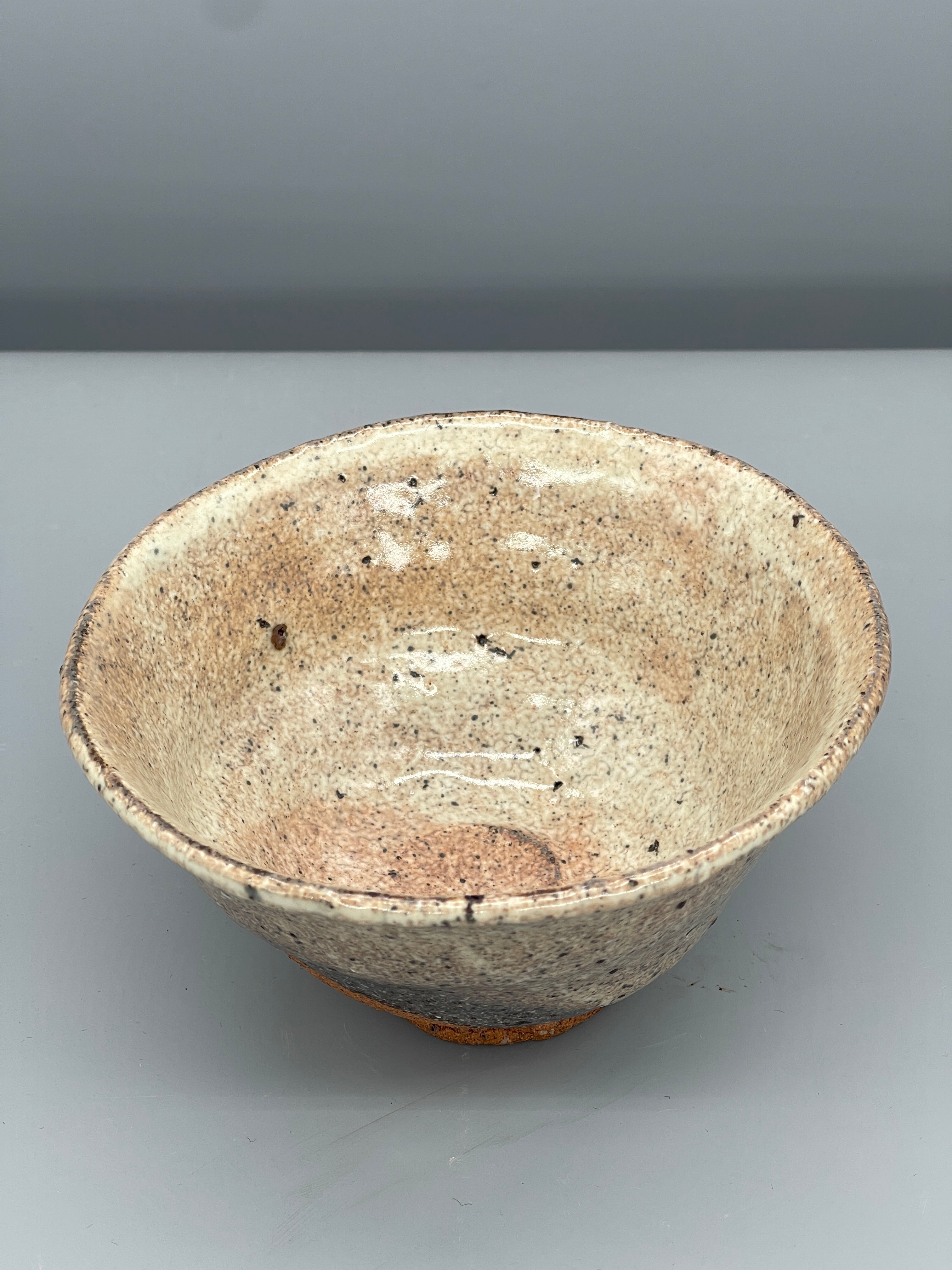 Vintage Japanese Chawan, Tea Bowl - Cream Glaze