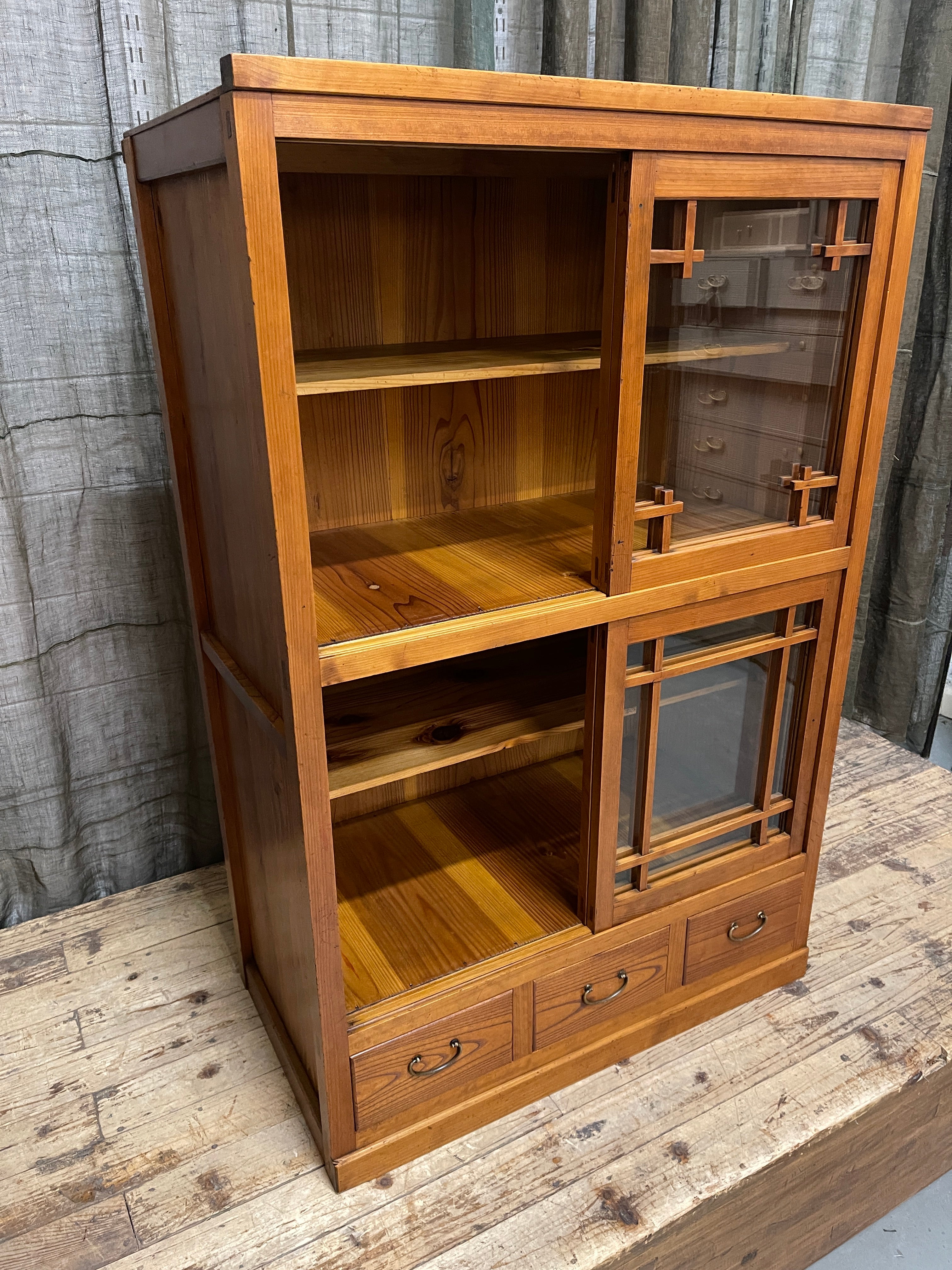 Japanese Mizuya, Kitchen Cabinet - Cedar & Elm | Taisho, c.1920
