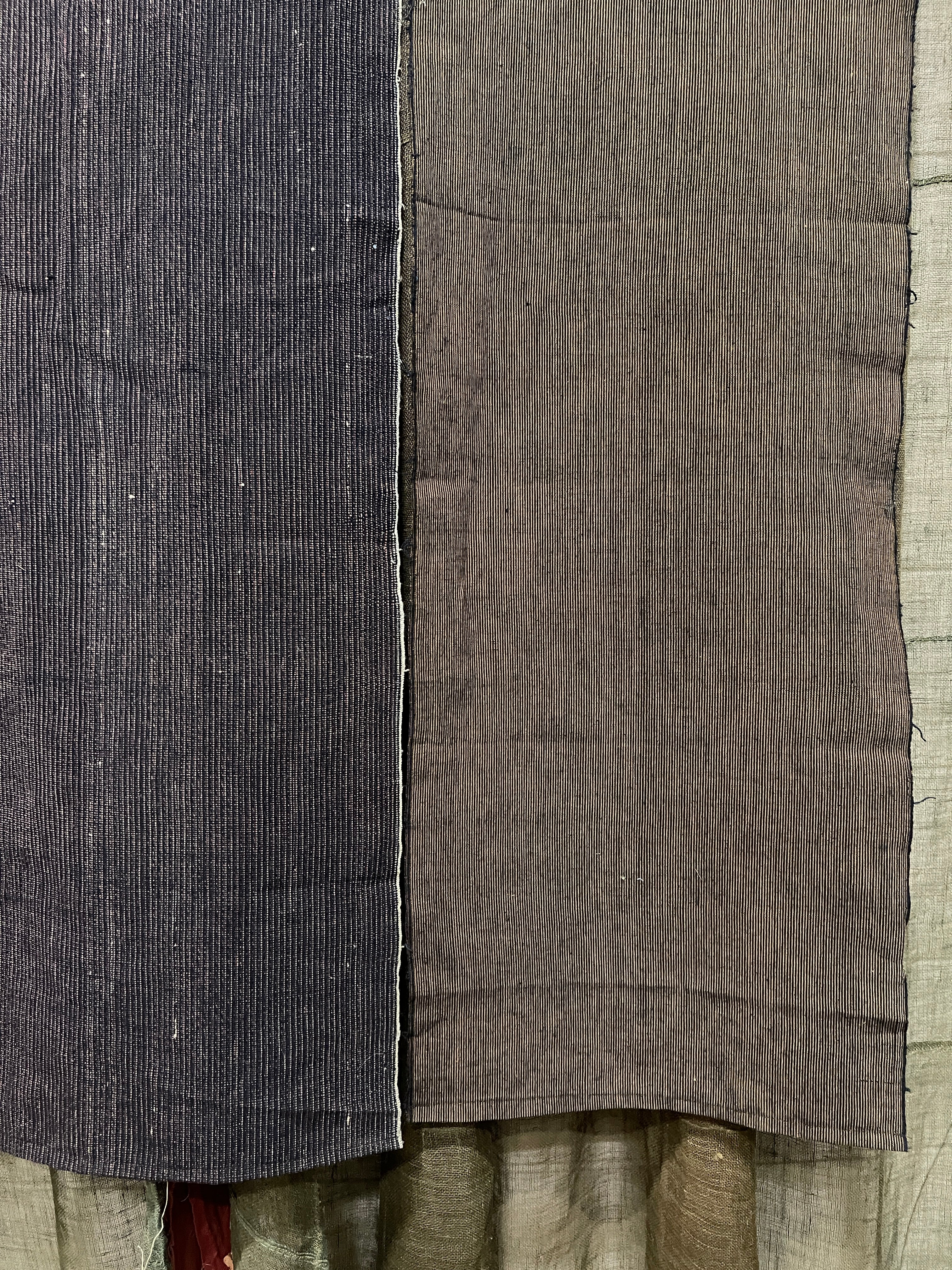 Vintage Japanese Cotton Noren, Panelled Curtain