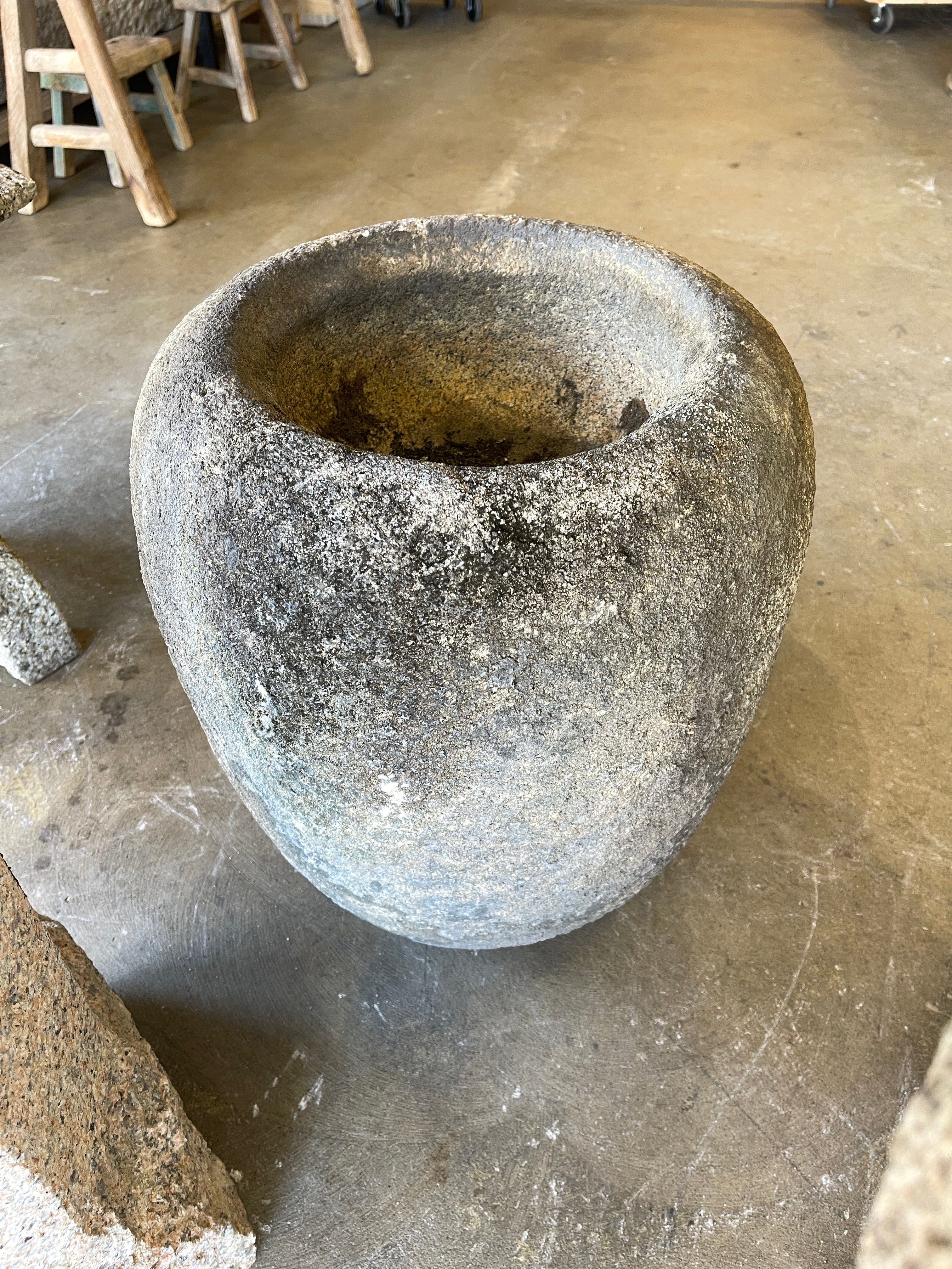 Japanese Chozubachi, Stone Water Basin - Granite | Meiji