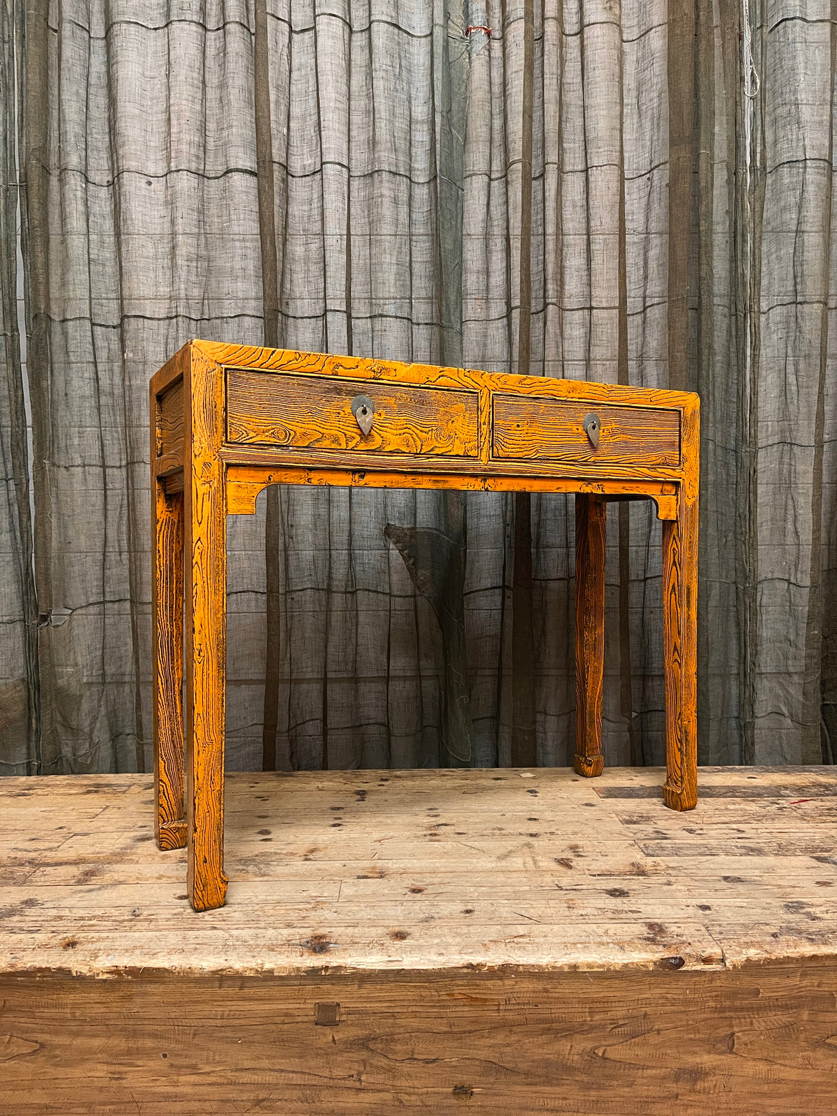 Chinese Orange Lacquered Hall Table