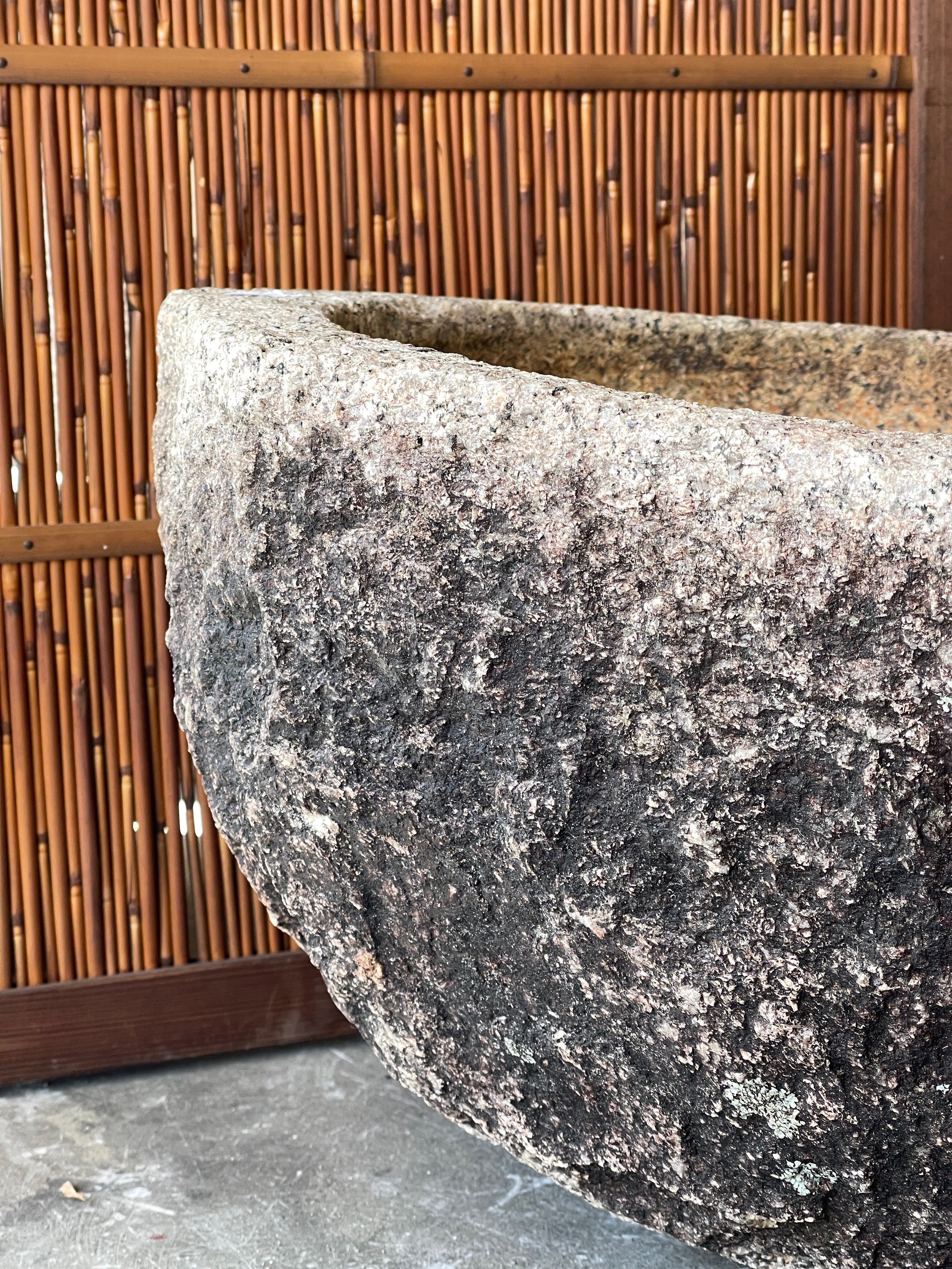 Antique Japanese Chozubachi, Stone Water Basin - Granite | Meiji