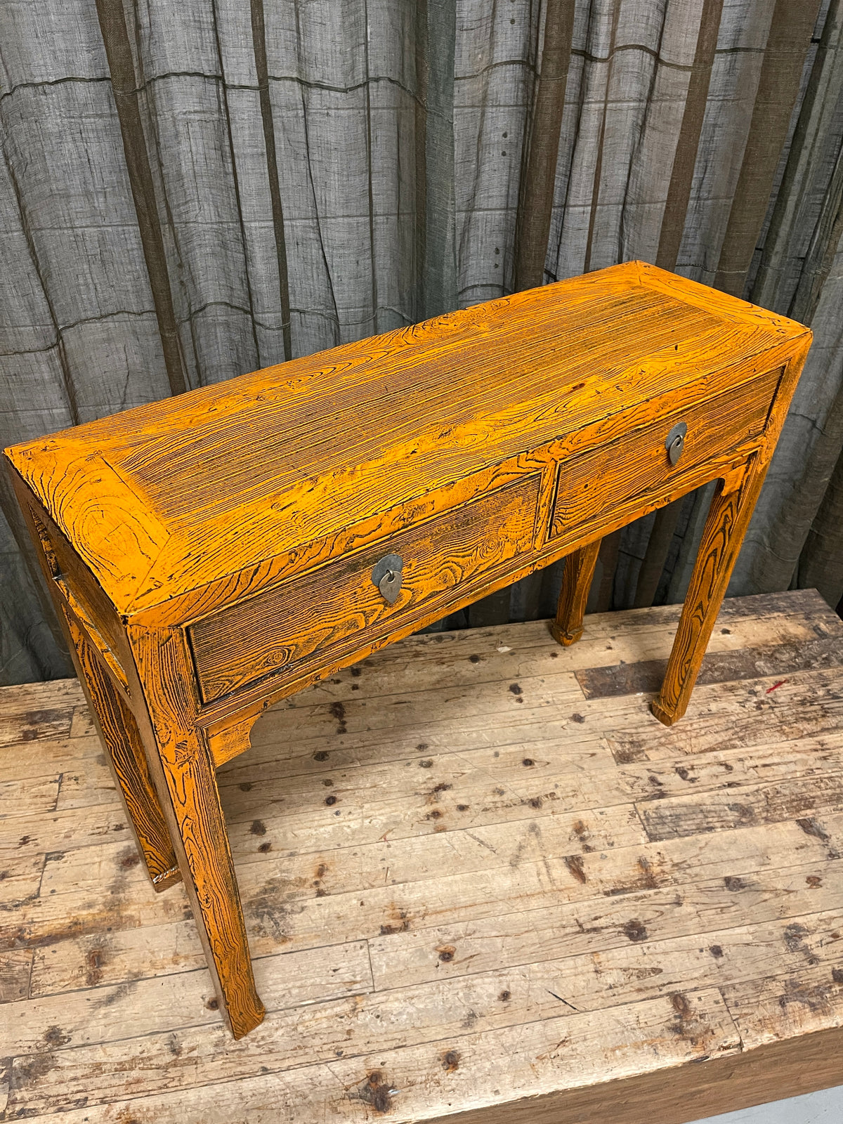 Chinese Orange Lacquered Hall Table