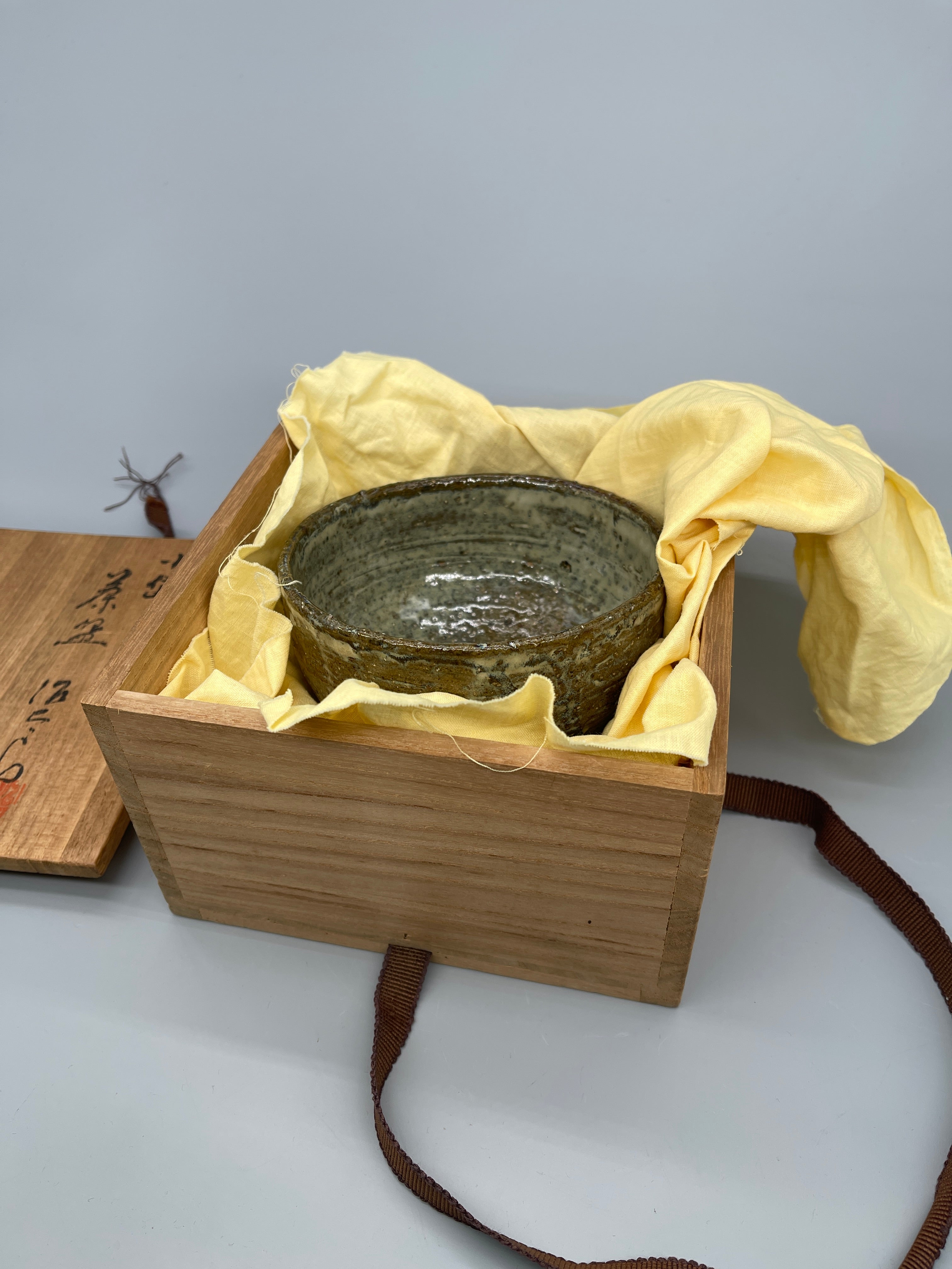 Vintage Japanese Hagi-Ware Matcha Bowl, Chawan - Earthy Green Glaze